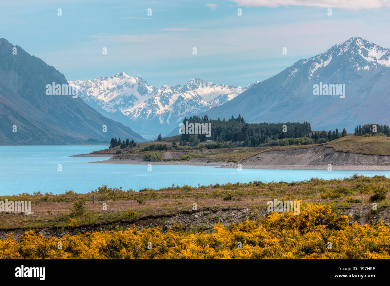 Lake Tekapo, Canterbury, Südinsel, Neuseeland Stockfoto