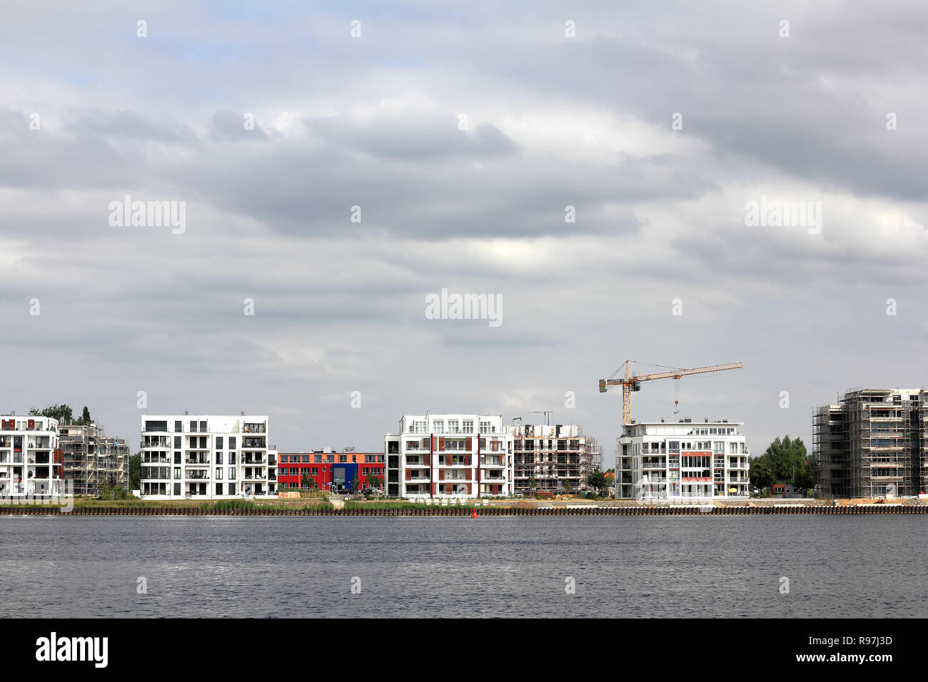 Stadtvillen an der inneren Ziegelsee in Schwerin Stockfoto