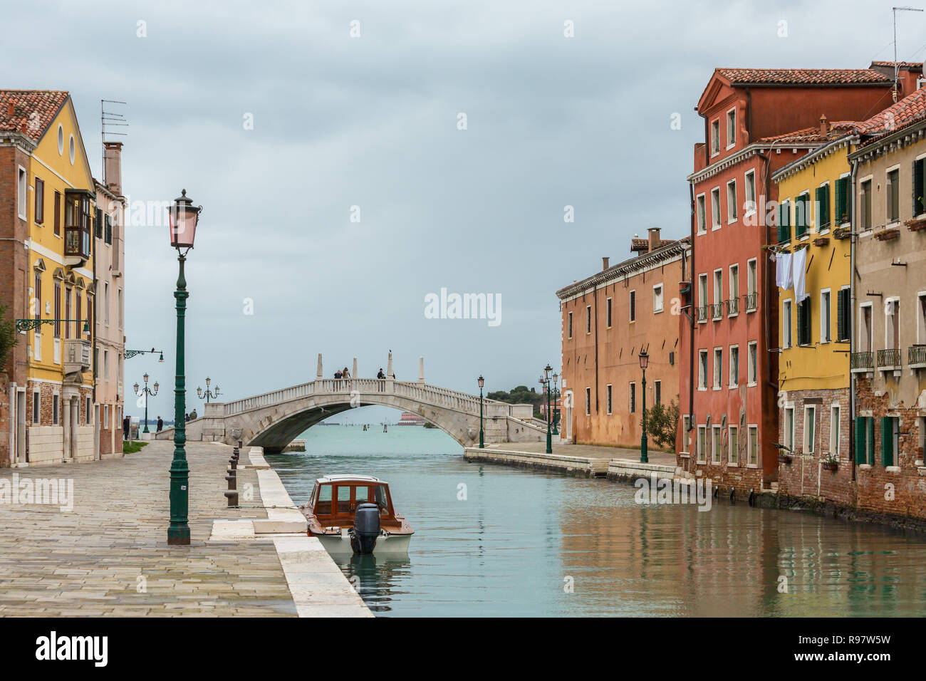 Schöne Sicht auf die Seite Kanal in Venedig, Italien Stockfoto