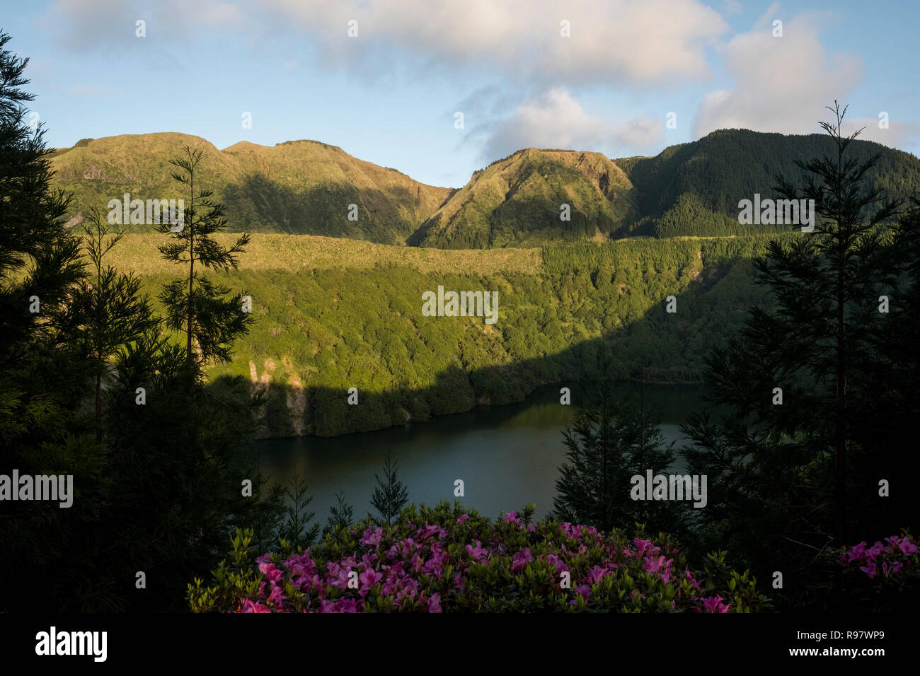 São Miguel, Açores, Portugal - 25 April 2018: Lagoa de Santiago Stockfoto