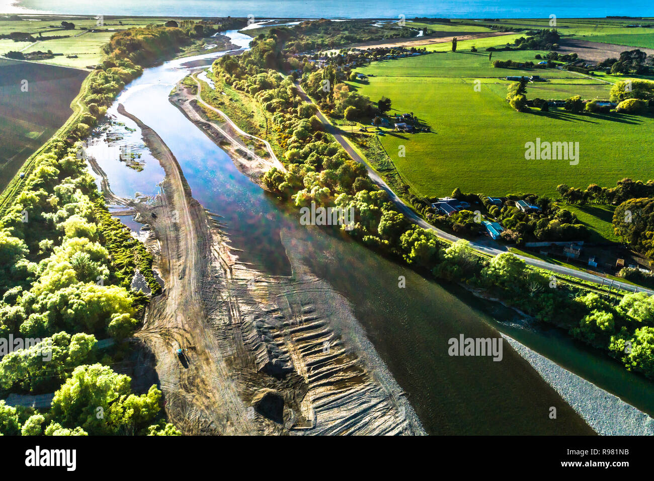 Fluss Canterbury Neuseeland Stockfoto