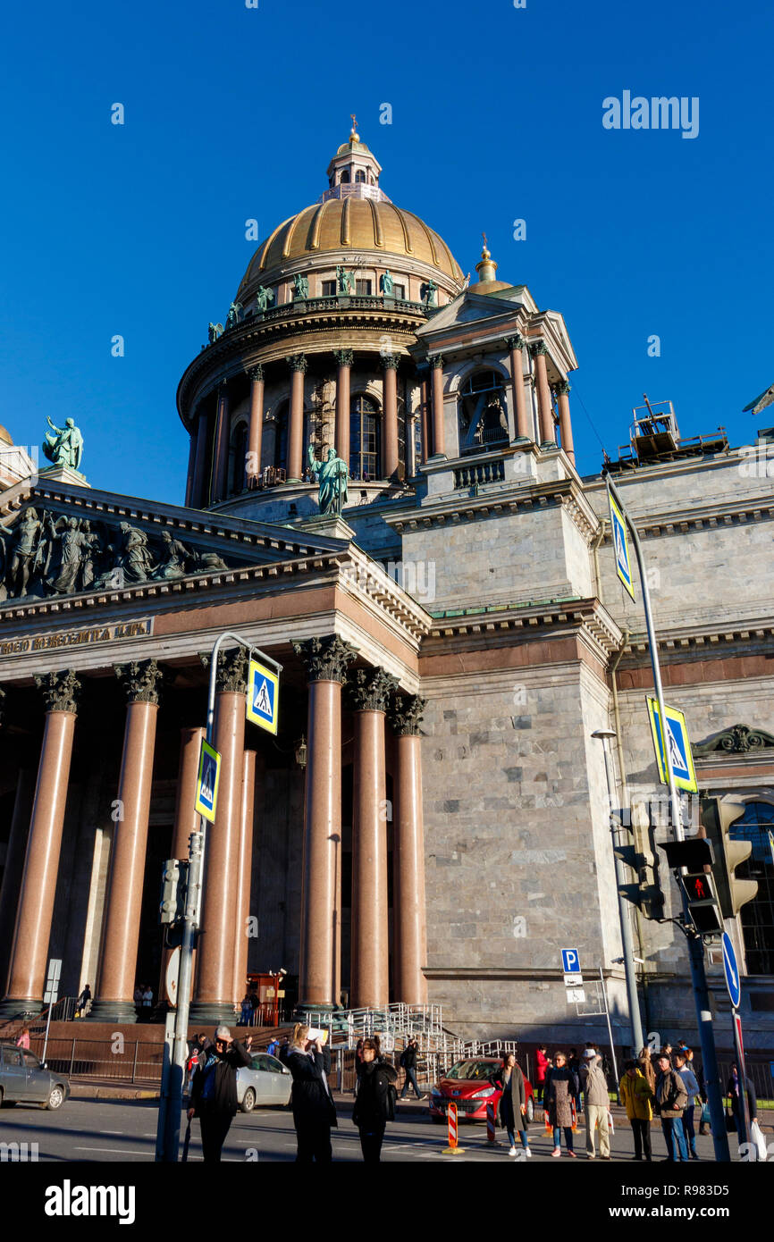 Der russisch-orthodoxen St. Isaacs Kathedrale St. Isaak's Square in St. Peteresburg, Russland. Stockfoto