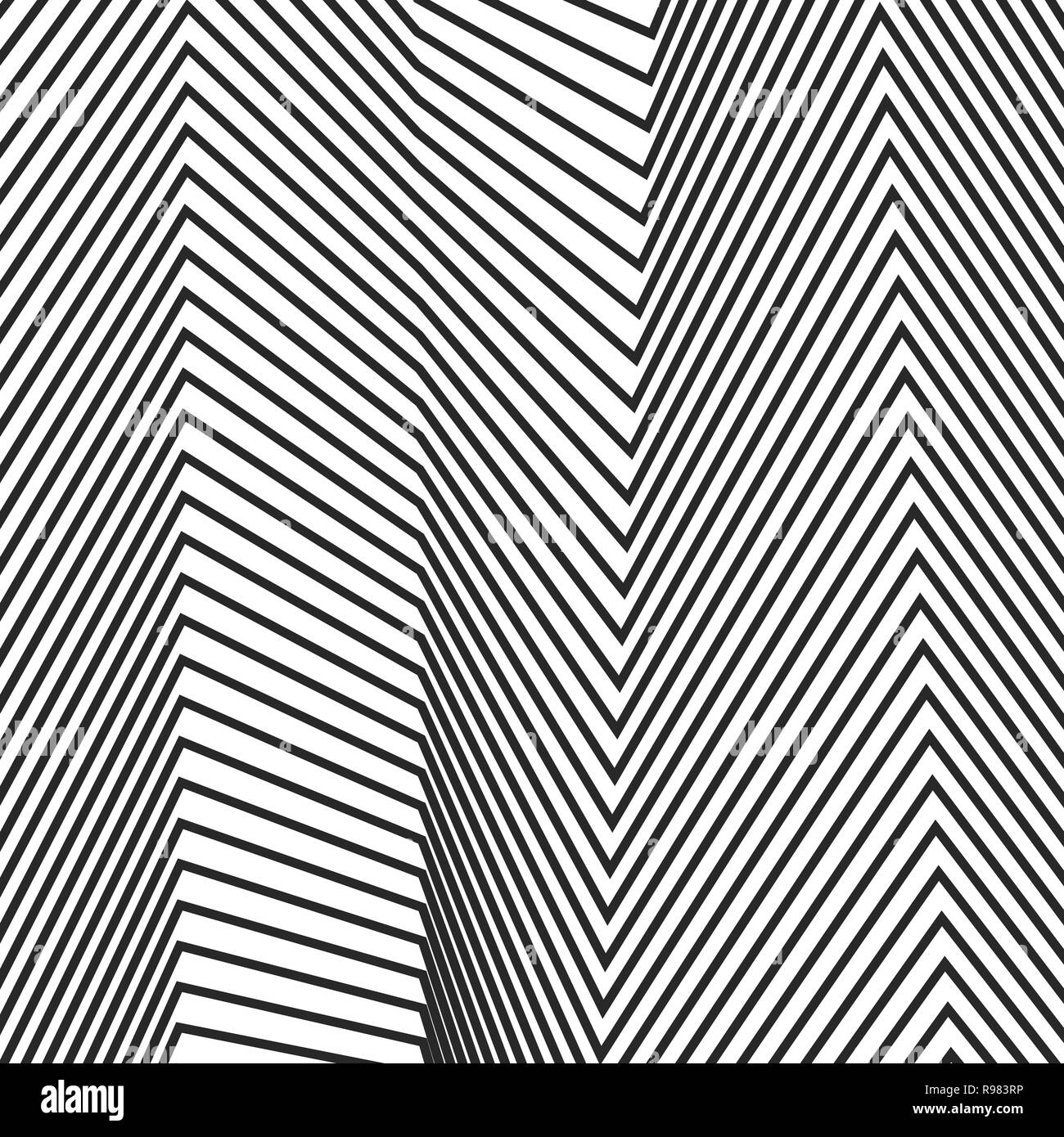 Abstrakte linearen Muster. Vector Illustration. Hintergrund mit schwarzen Linien Stock Vektor