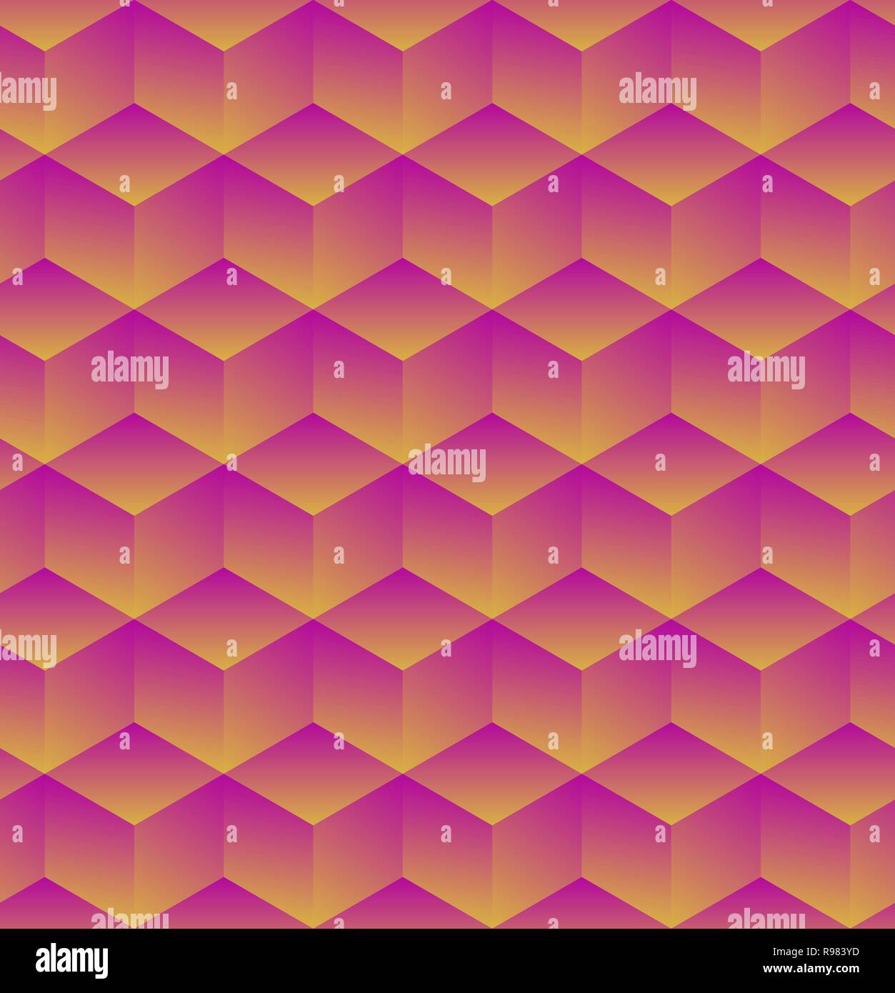 Band Textur von Color Cubes. 3d geometrische Muster. Vector Illustration. Abstrakte geometrische Hintergrund mit Eiswürfeln. Stock Vektor