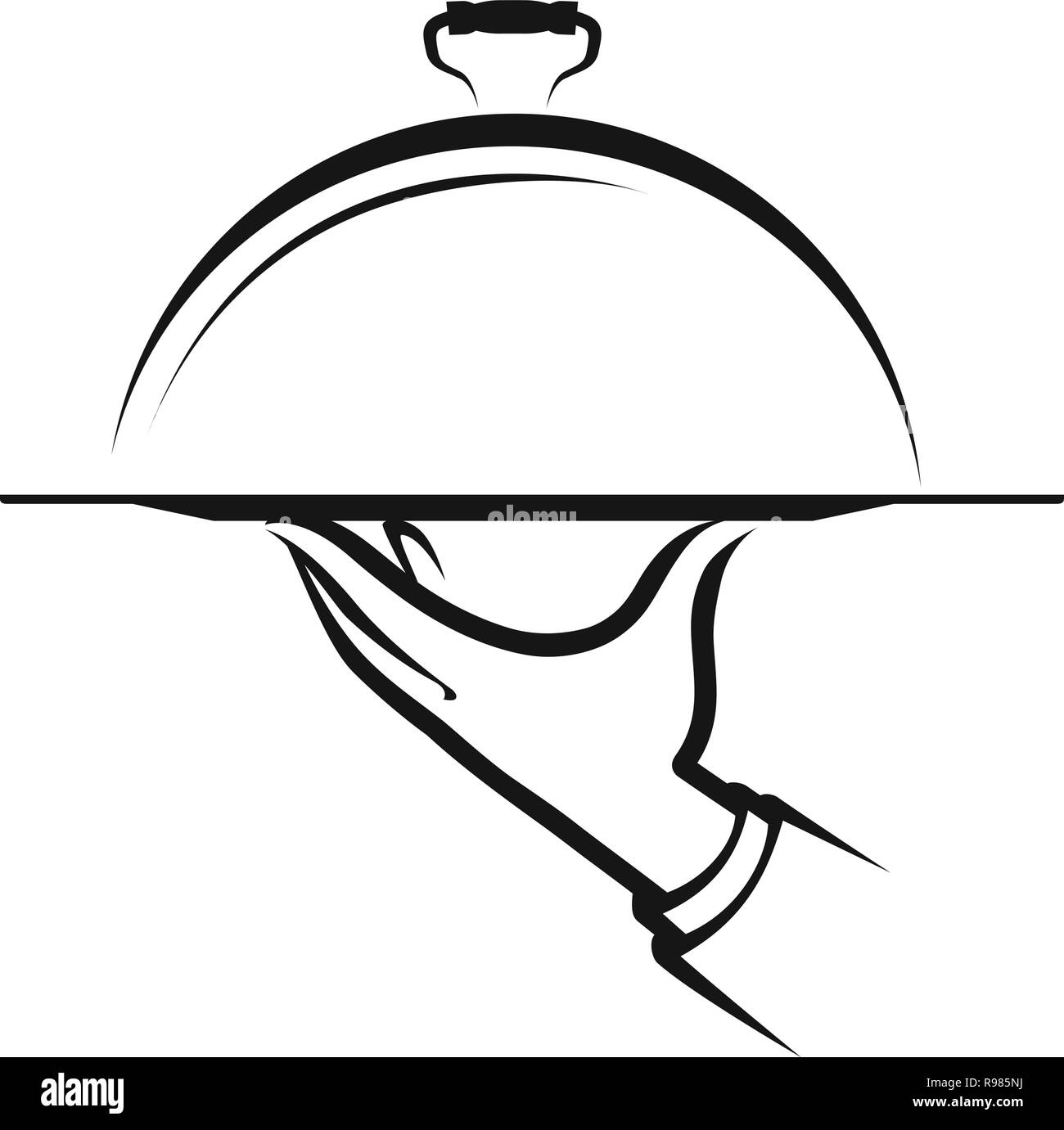 Restaurant Logo oder Label. Menü, Essen Service Symbol. Vector Illustration Stock Vektor