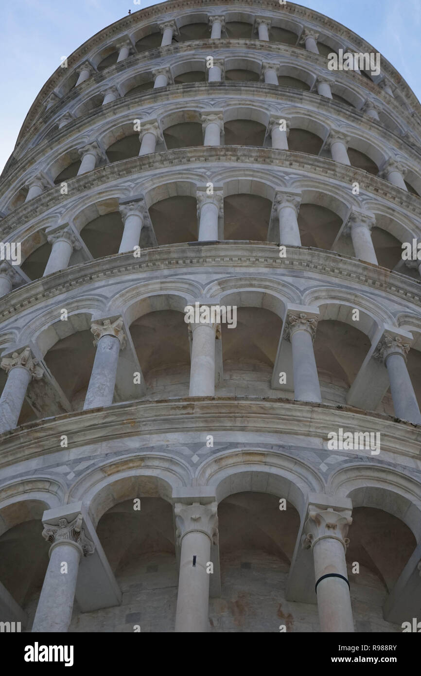 Der Turm von Pisa im Wunder Ort Stockfoto