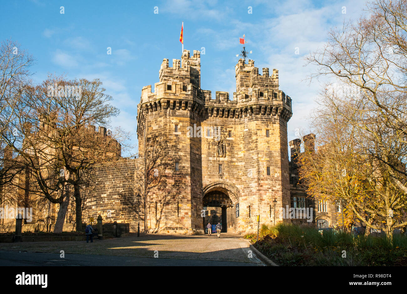 Torhaus von Schloss von Lancaster Lancashire England UK. War, als ein Gefängnis im Jahre 1196 und wurde von einem berühmten 2011 in für die Pendle Witches gestoppt Stockfoto