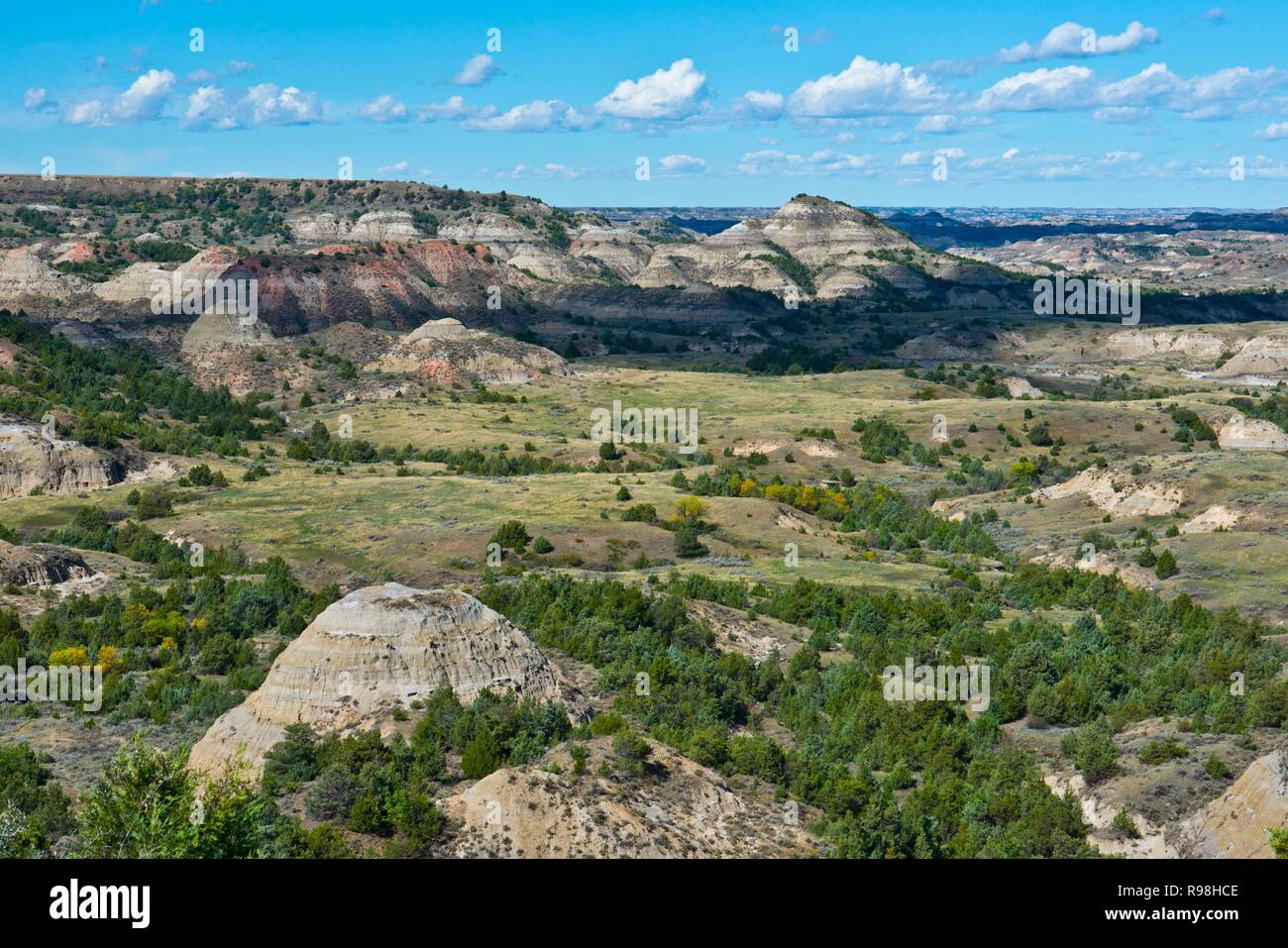 North Dakota Medora, Theodore Roosevelt National Park, South Unit, lackiert Canyon Overlook Stockfoto