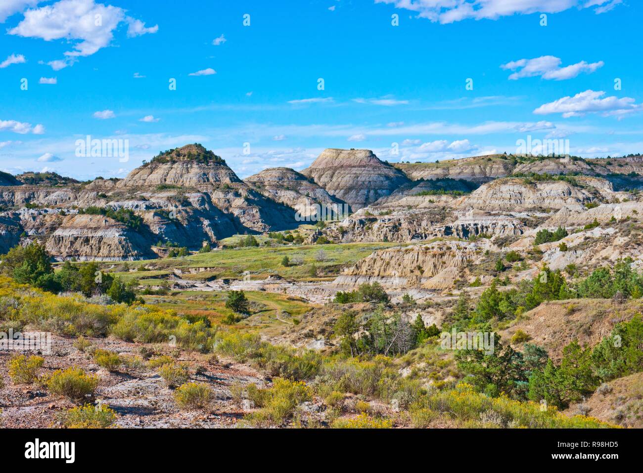 North Dakota Medora, Theodore Roosevelt National Park, South Unit, Scenic Loop Drive Stockfoto