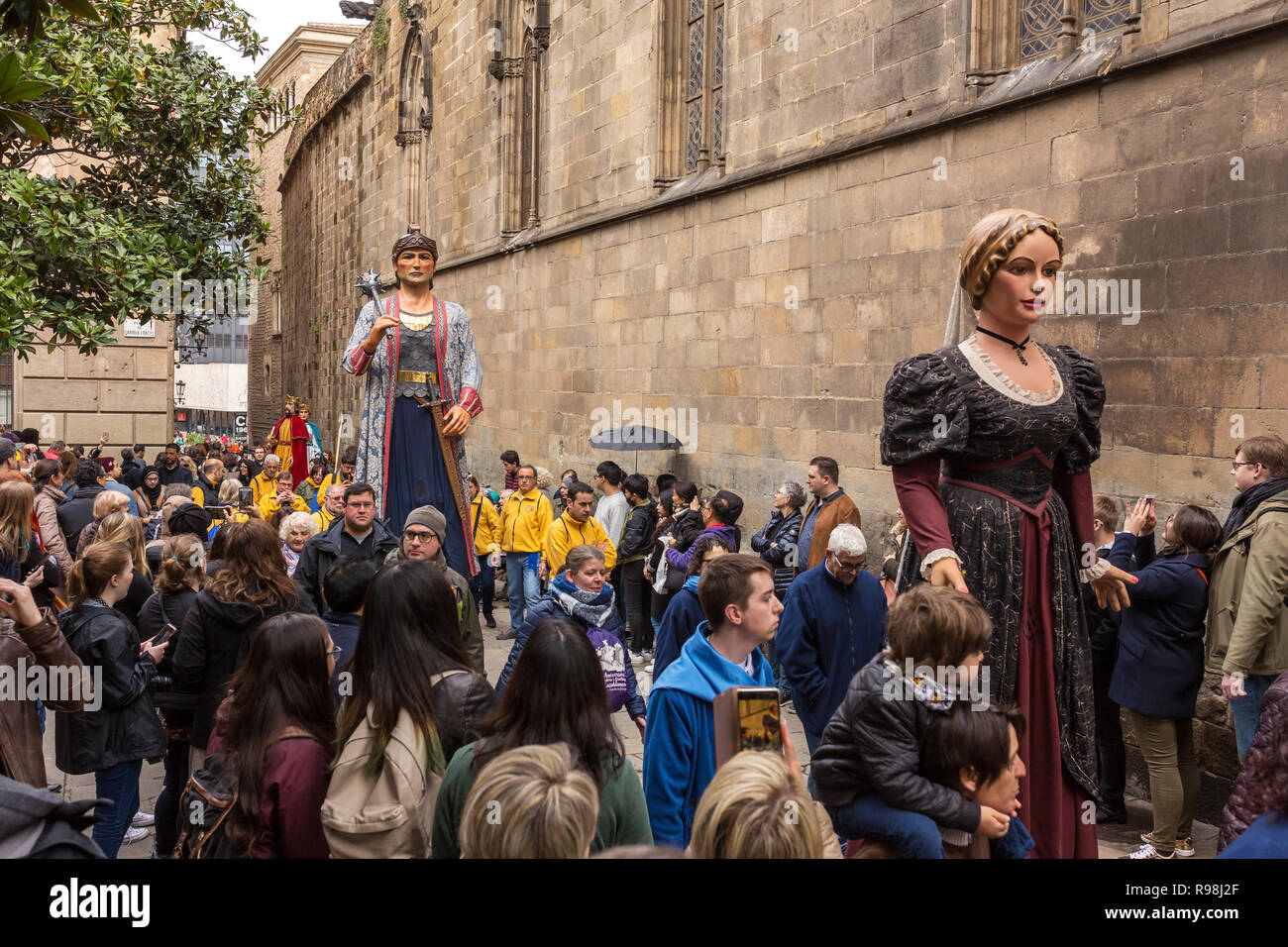 Barcelona, Spanien - 25. März: traditionelle Riesen Parade in Barcelona, Katalonien, Spanien Stockfoto