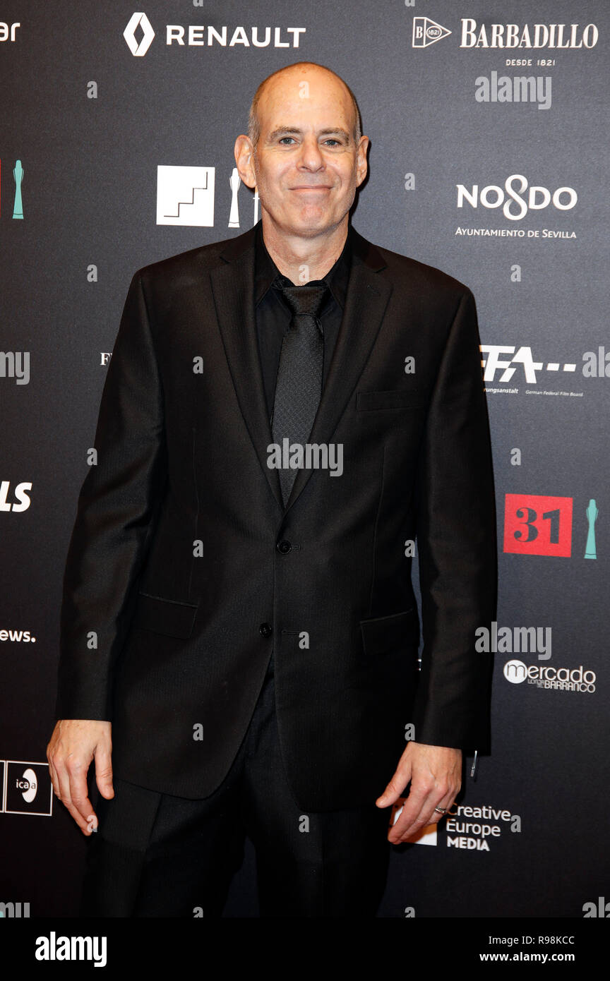Samuel Maoz die Teilnahme an der 31. European Film Awards am Teatro de la Maestranza am 15. Dezember in Sevilla, Spanien 2018. Stockfoto