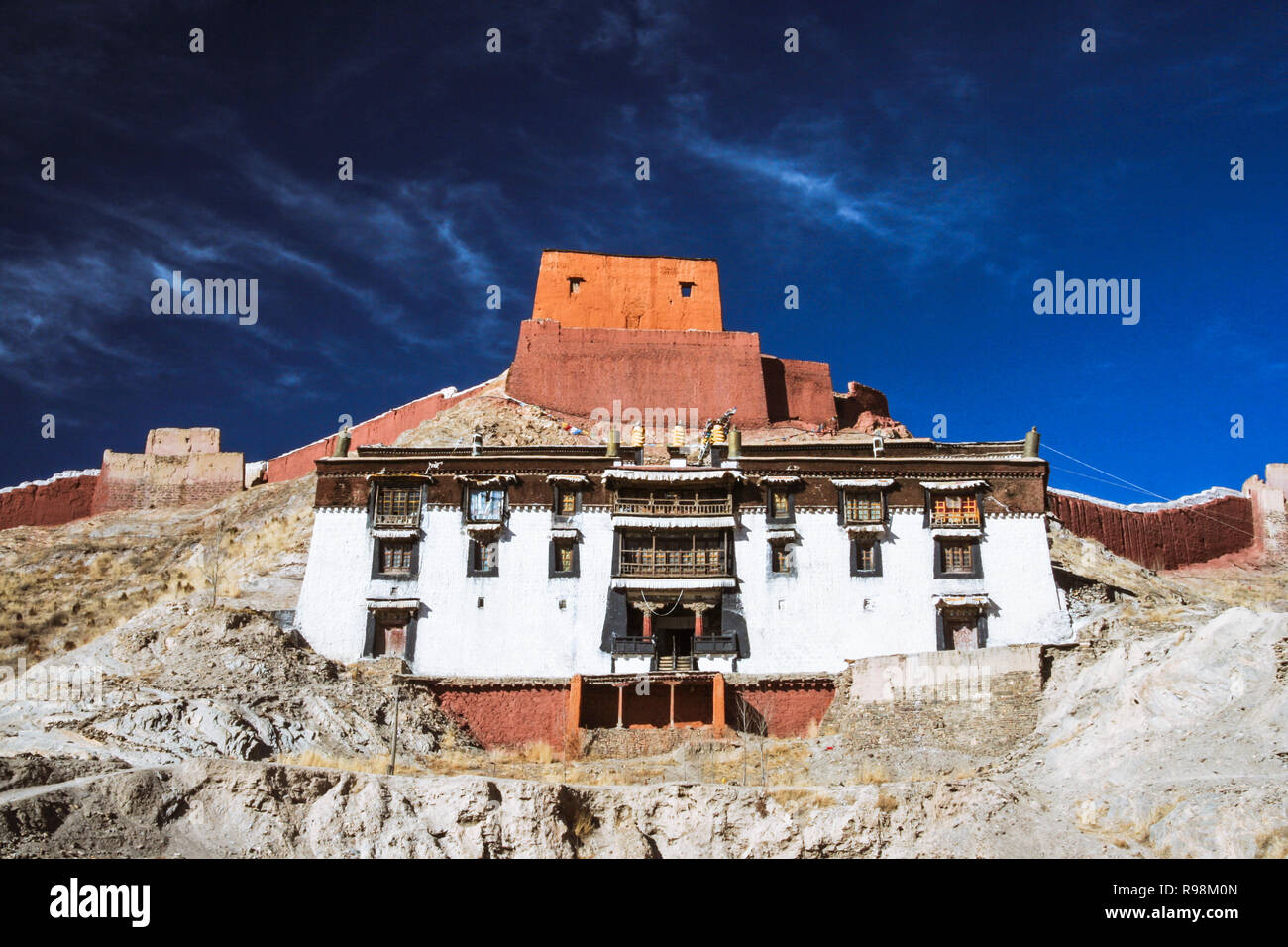 Nach Gyantse, Shigatse Präfektur, autonomen Region Tibet, China: Gebäude innerhalb und Wände der Palcho Kloster oder Kloster Pelkor Haderte meist Bui Stockfoto