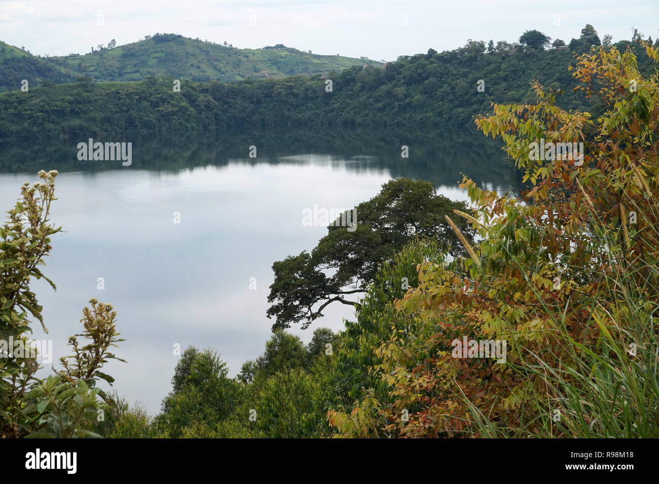 Nyinambuga Crater Lake, welche Funktionen auf dem 20.000 ugandische Schilling Hinweis, Uganda Stockfoto