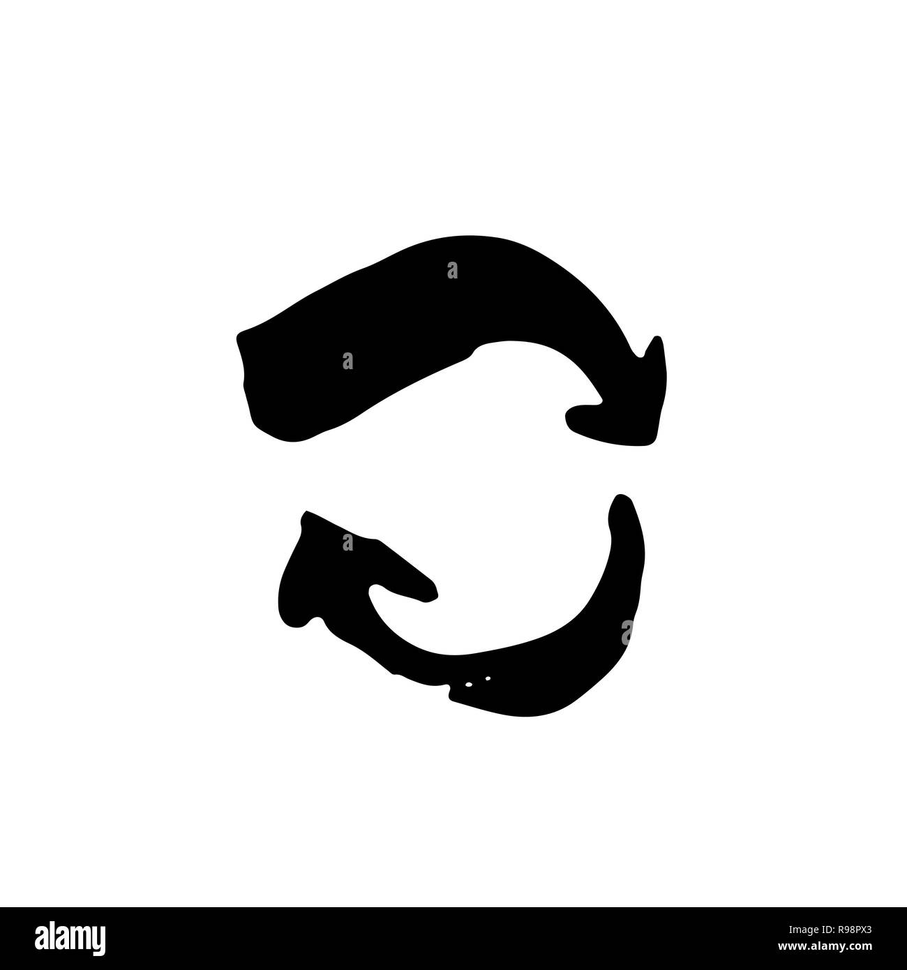 Grunge eco Recycling Symbole. Tinte Vector Illustration. Stock Vektor