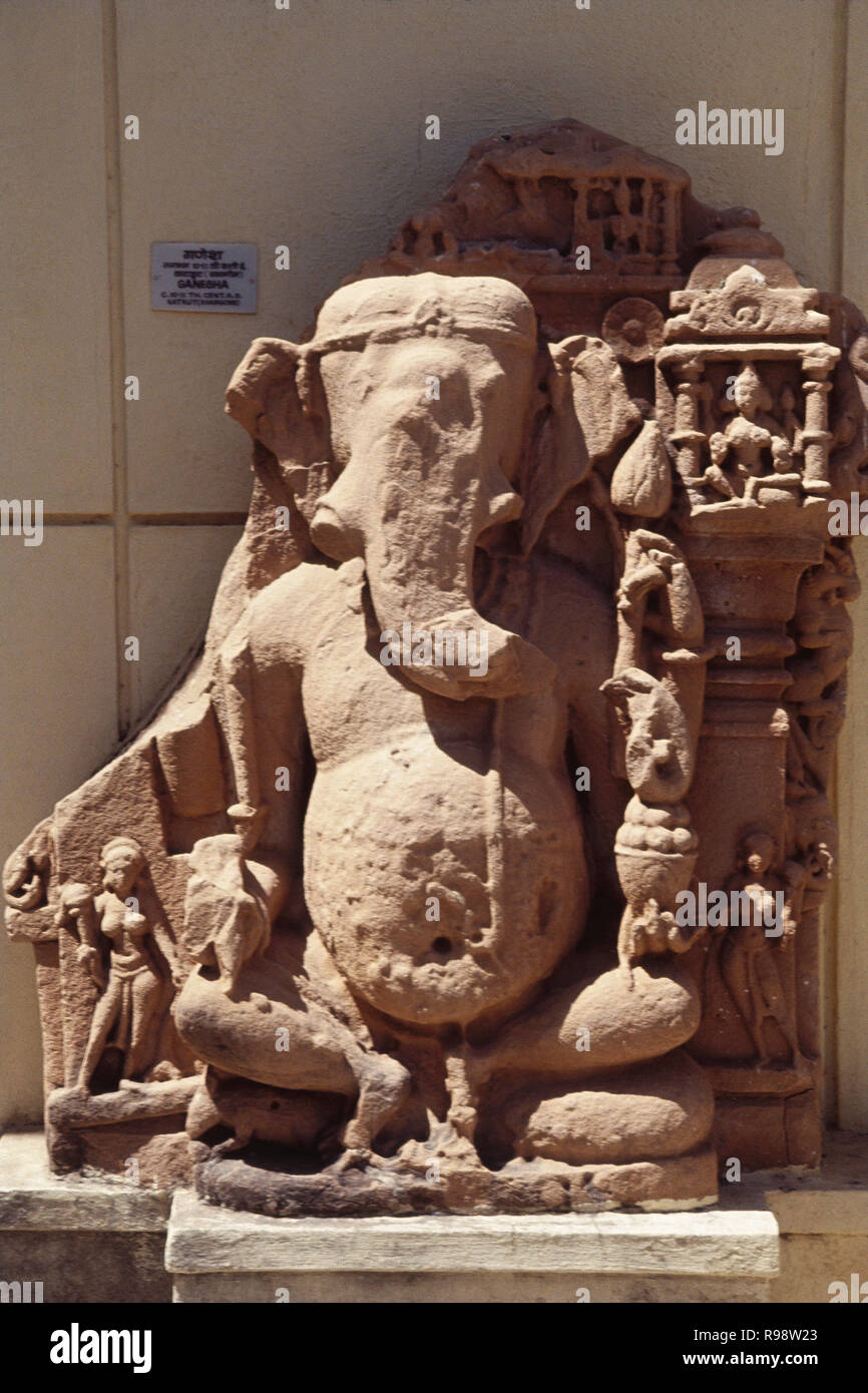 Lord Ganesh ganpati Statue im 13. Jahrhundert, Indore, Madhya Pradesh, Indien Stockfoto