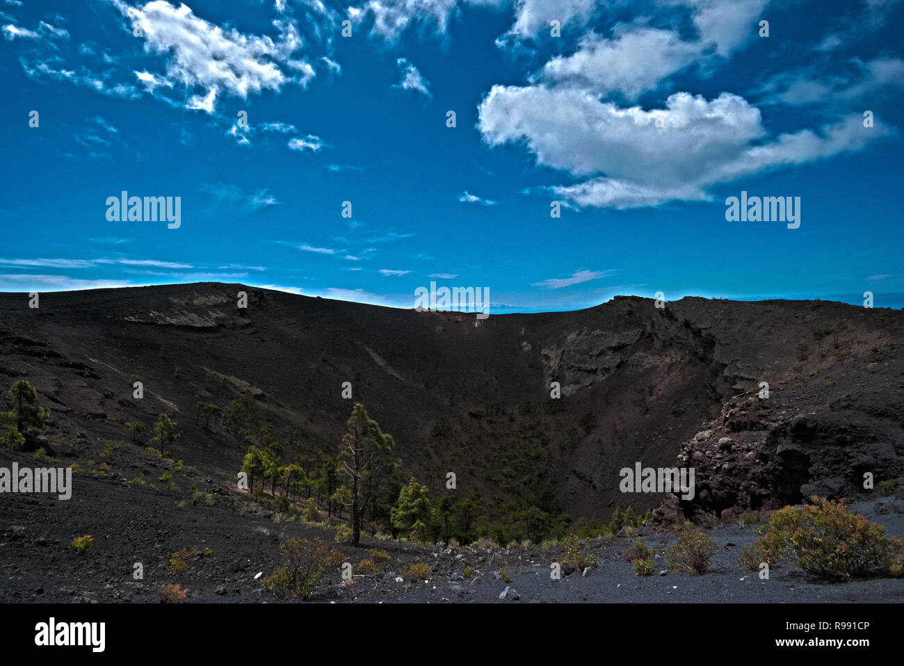 Der Vulkan San Antonio in La Palma, Kanarische Inseln, Spanien. HDR-Mischung Stockfoto