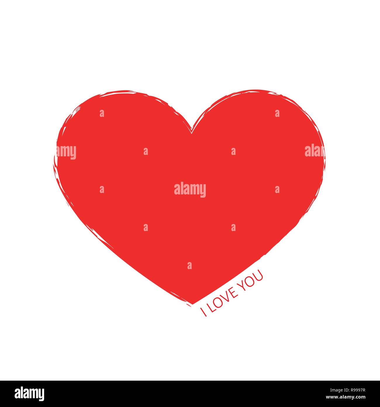 Rotes Herz Symbol Piktogramm ich liebe dich Vector Illustration Stock