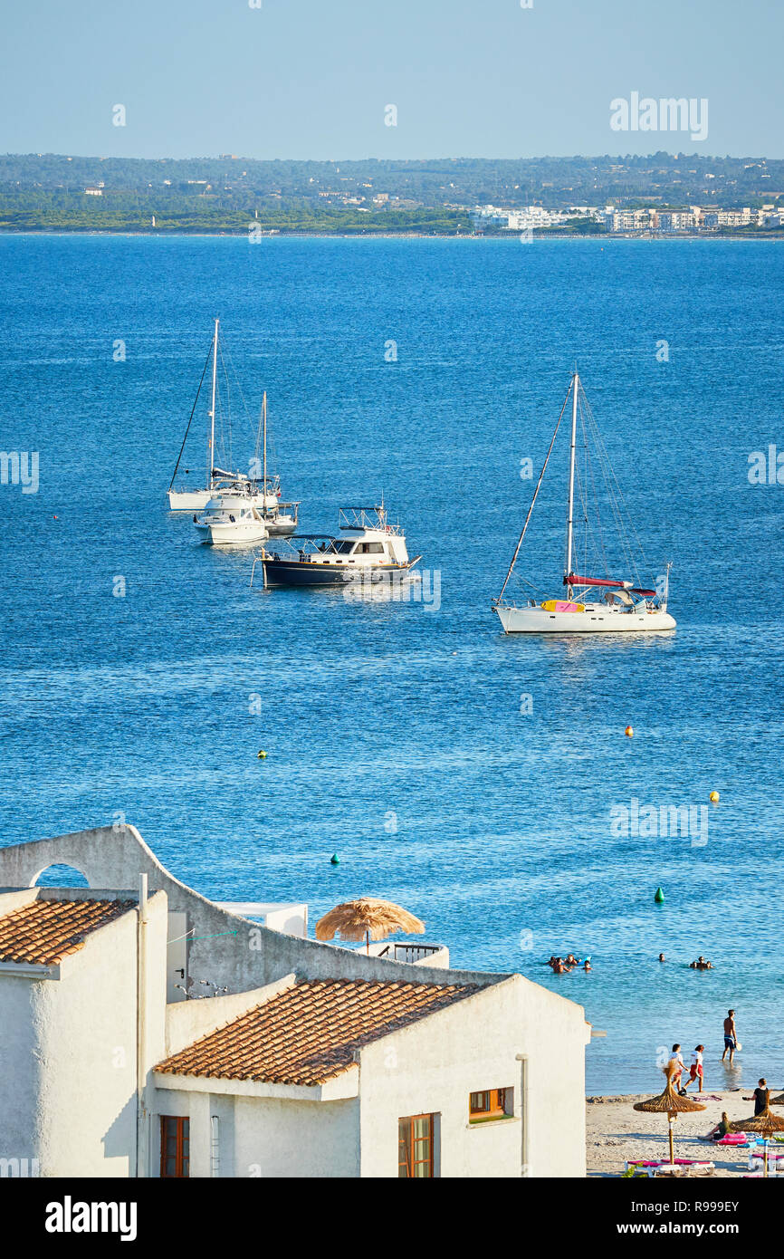 Hafen von Alcudia, touristischen Zentrum im Norden von Mallorca, Spanien. Stockfoto