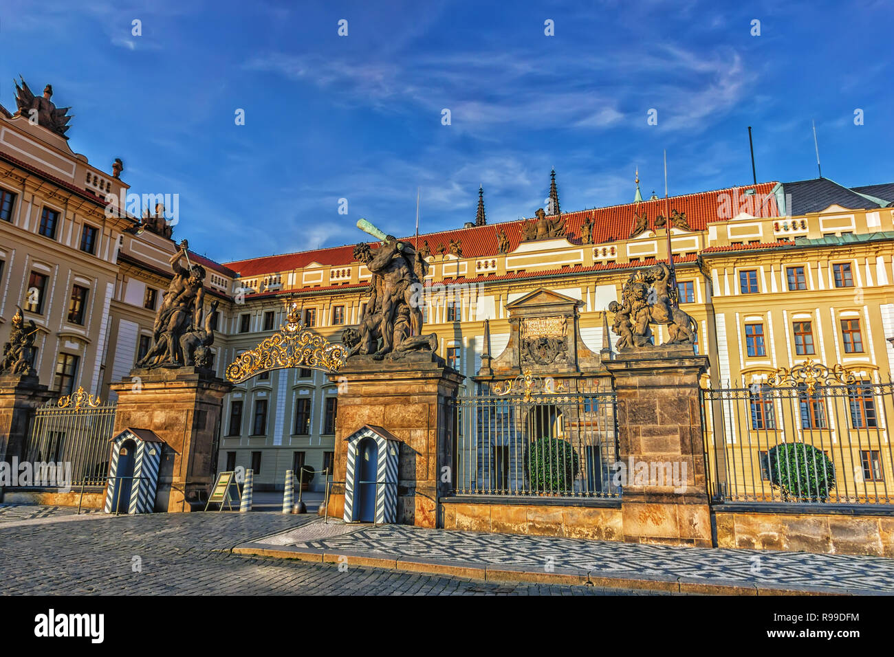Die Prager Burg Haupteingang, Matthias Tor, keine Personen Stockfoto