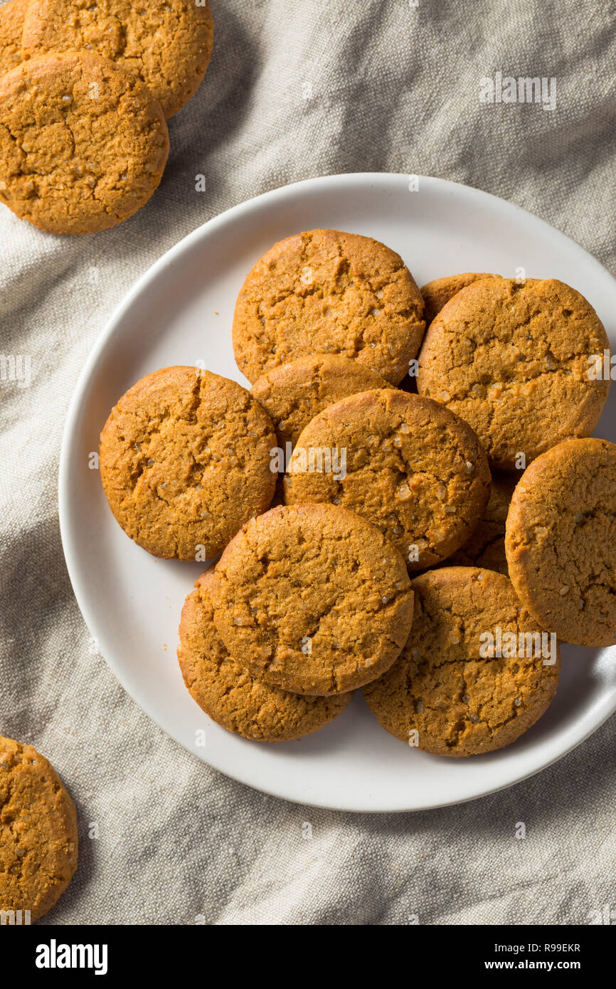 Hausgemachte Ginger Snap Cookies bereit zu Essen Stockfoto