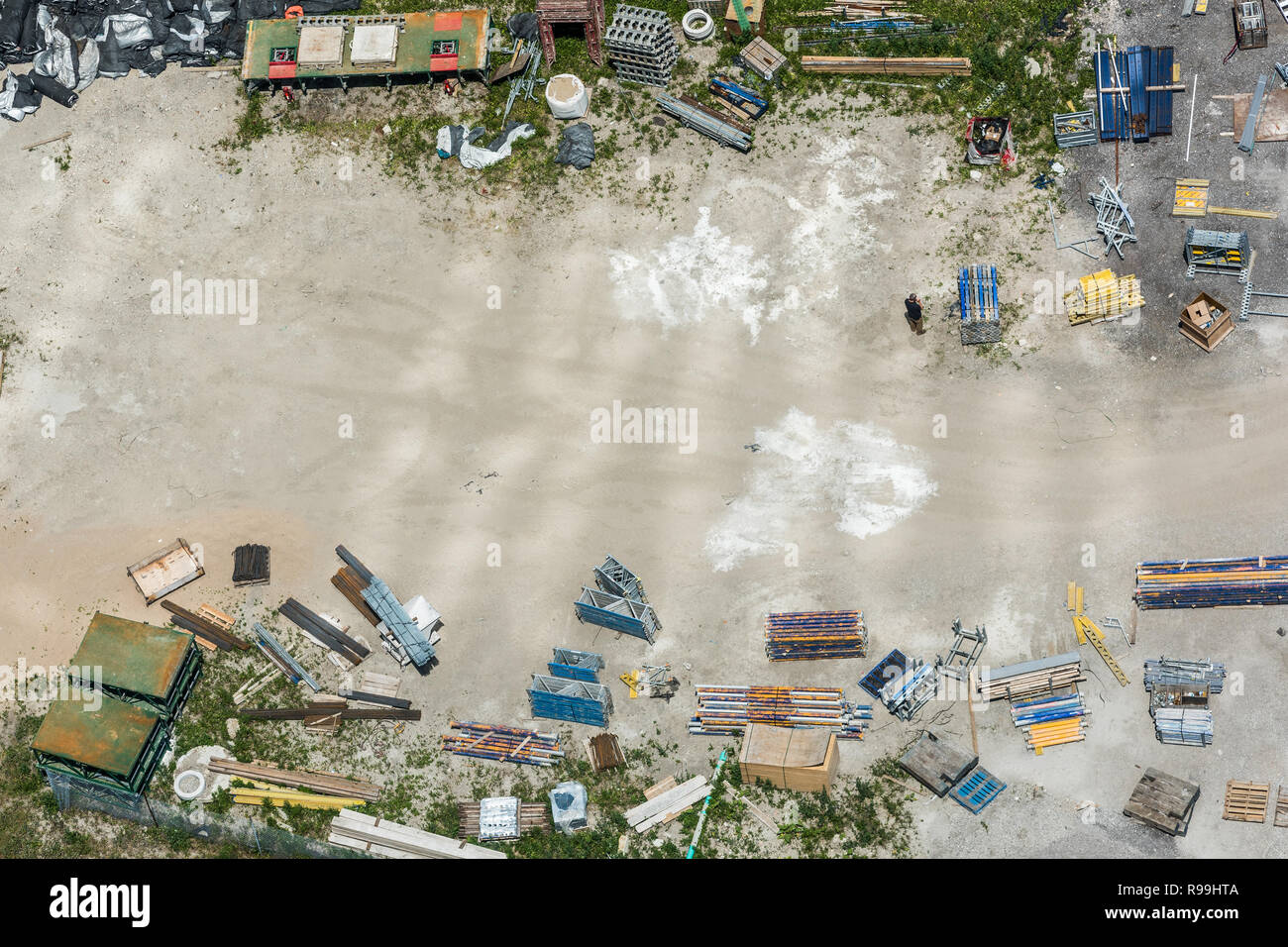 Luftbild der Baustelle mit Kopie Raum in der Mitte Stockfoto