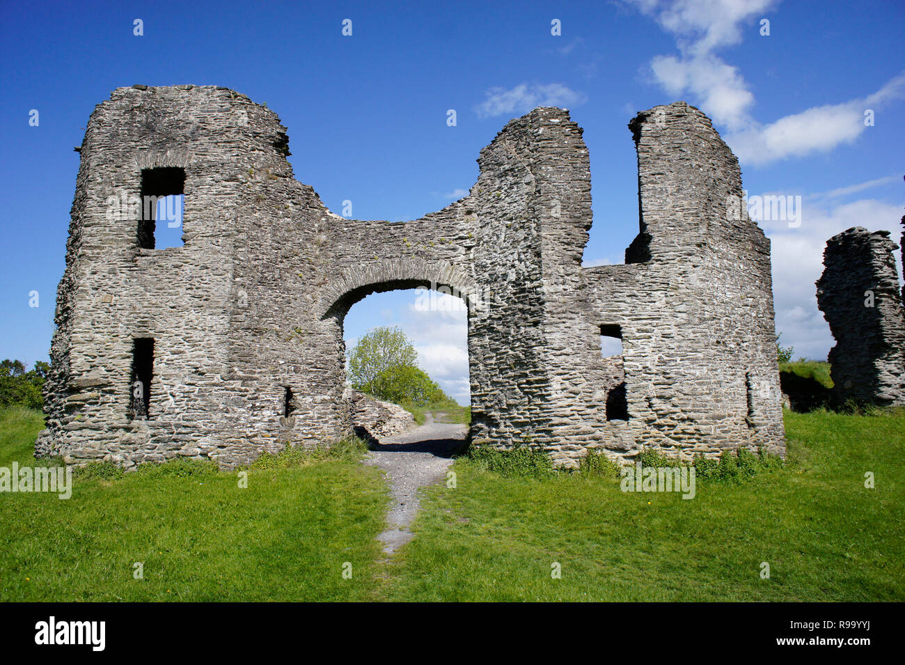 Newcastle Emlyn, die Überreste des normannischen Schlosses Stockfoto