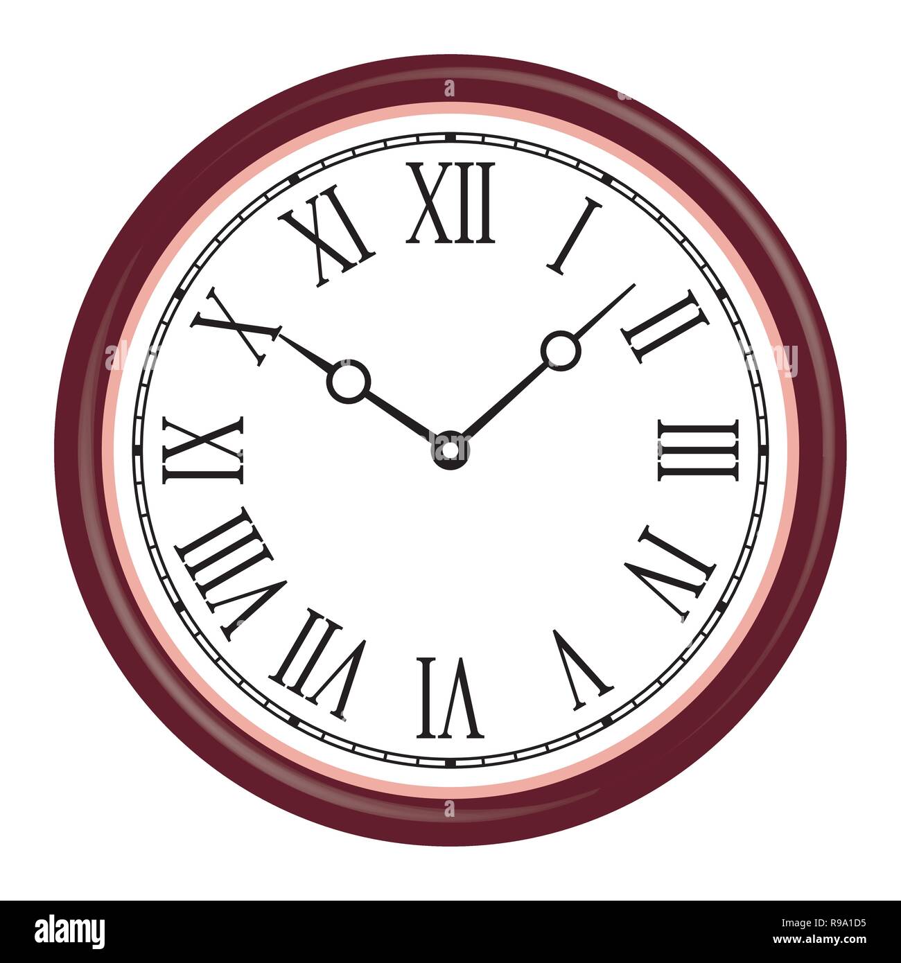 Wanduhr. Vintage Style. 3D-Effekt Vektor Stock Vektor