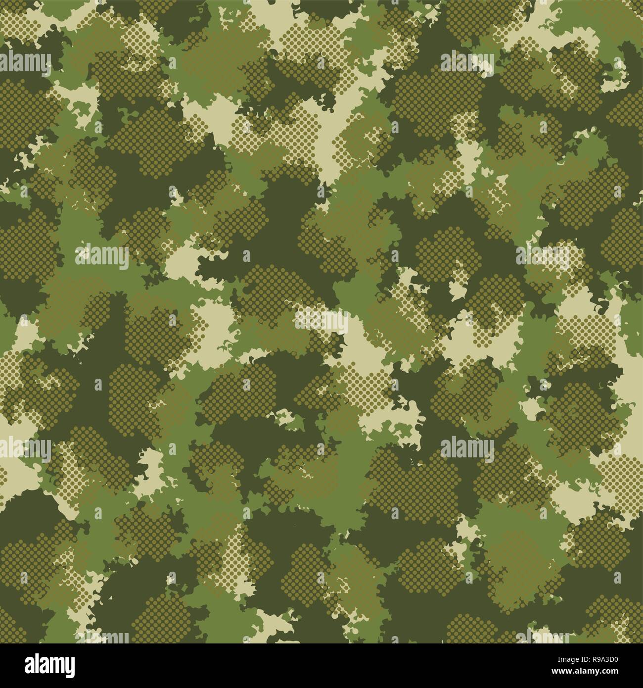 Fashion Camo Design. Farbe Wolken nahtlose Muster Vektor. Trendige camouflage fabric Muster. Stock Vektor