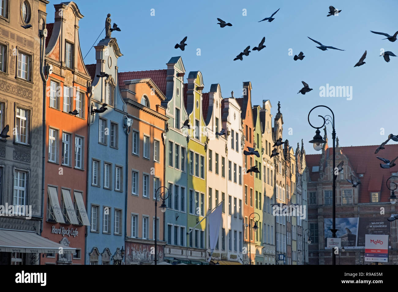 Dlugi Targ lange Market Street Danzig Polen Stockfoto