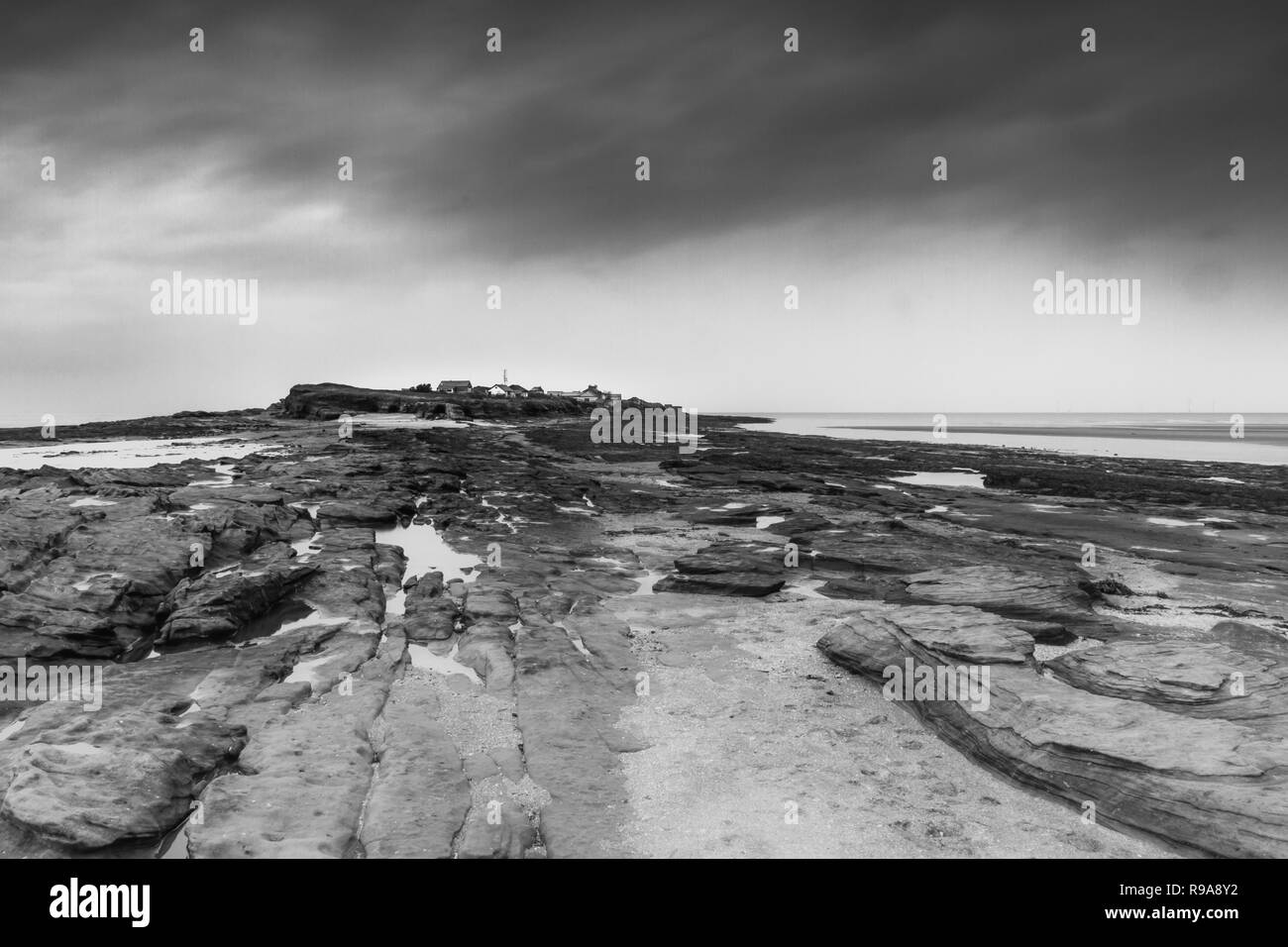 Hilbre Island bei Ebbe, die Dee Estuary, Wirral, Großbritannien Stockfoto