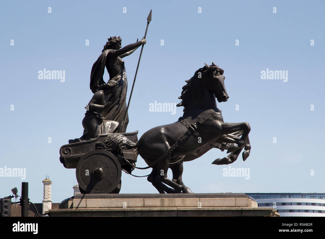 LONDON, ENGLAND - 15. Juli 2018. Statue von Boadicea und Ihre Töchter errichtet Juni 1902, Westminster, London, England, 15. Juli 2018. Stockfoto