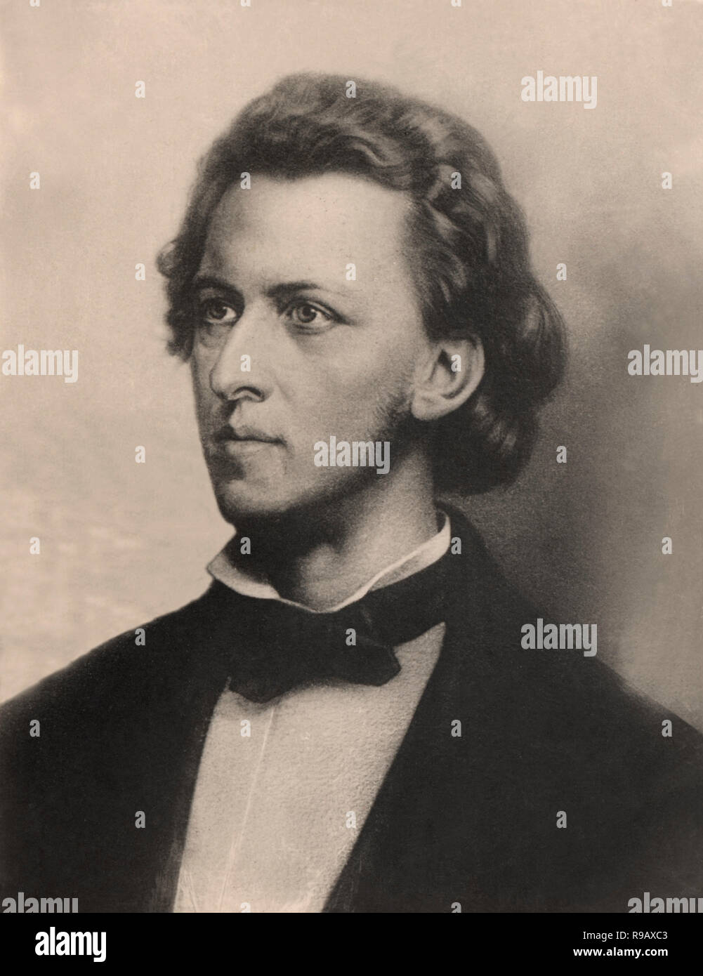 Frédéric François Chopin (Fryderyk Franciszek Chopin) (Zelawowa Wola, Varsovia, 1810 - París, 1849). Compositor y polaco Pianista. Retrato. Stockfoto