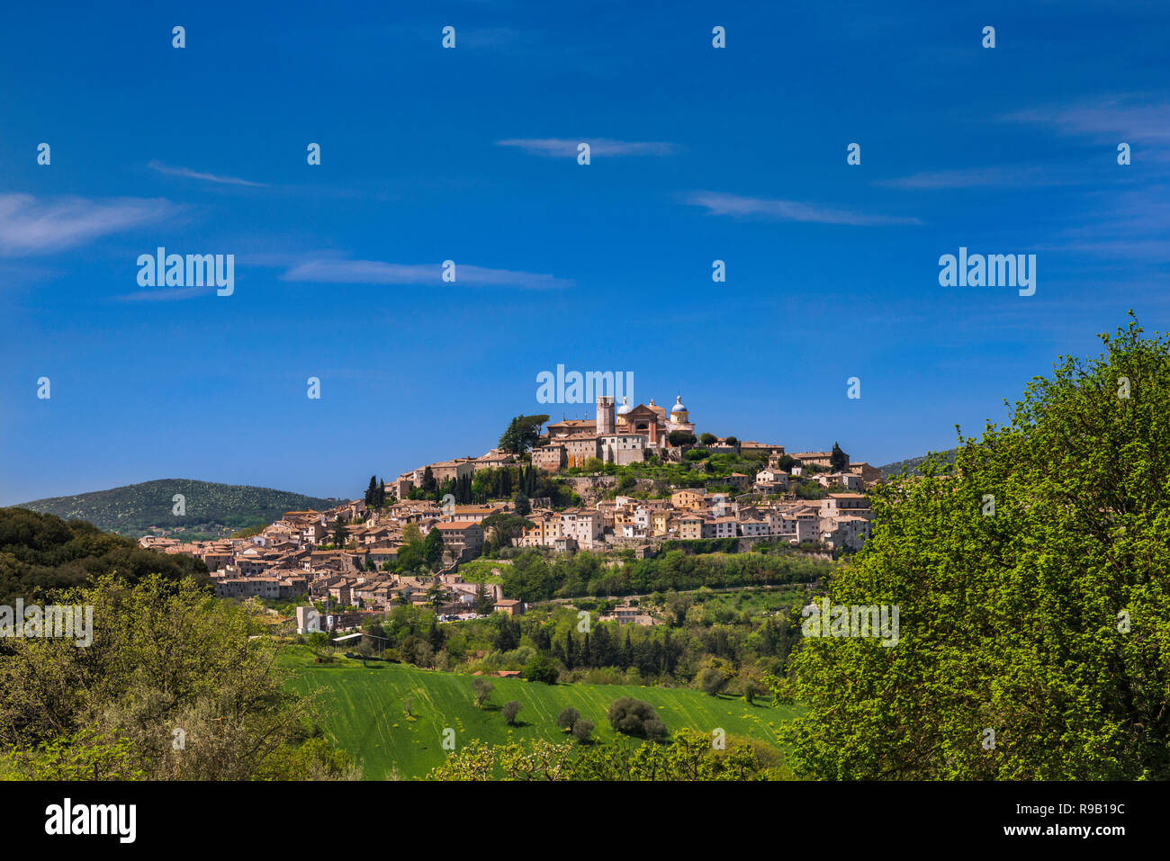 Panorama der hilltown von Amelia, Umbrien, Italien Stockfoto