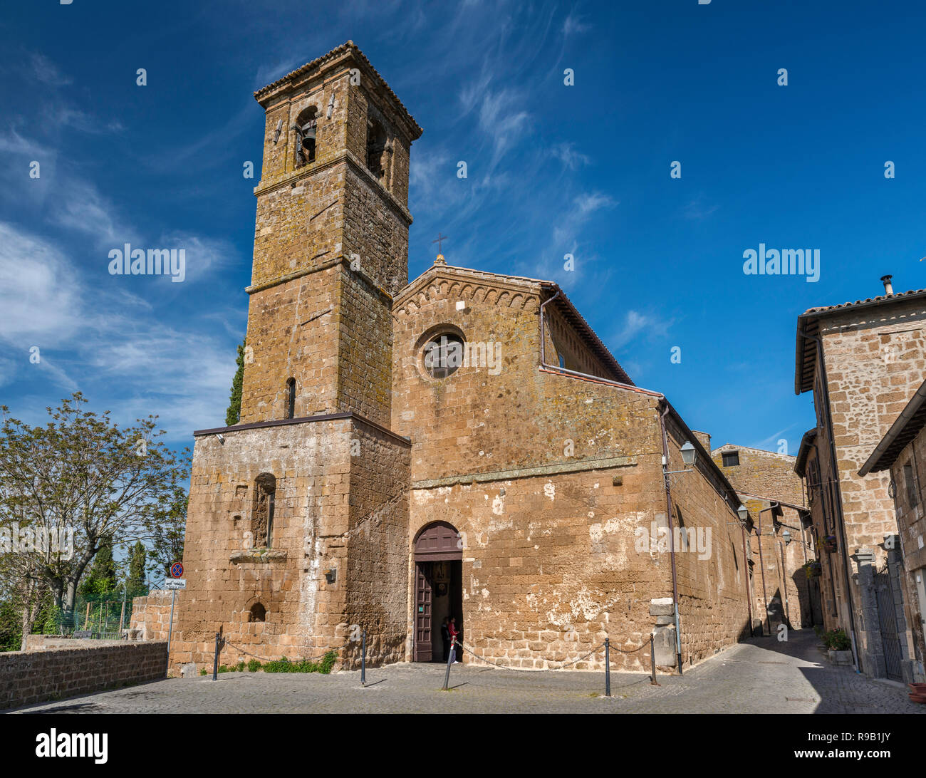 San Giovenale Kirche, 1004, romanisch-gotische, Quartiere Vecchio (Altstadt) Bezirk in Orvieto, Umbrien, Italien Stockfoto