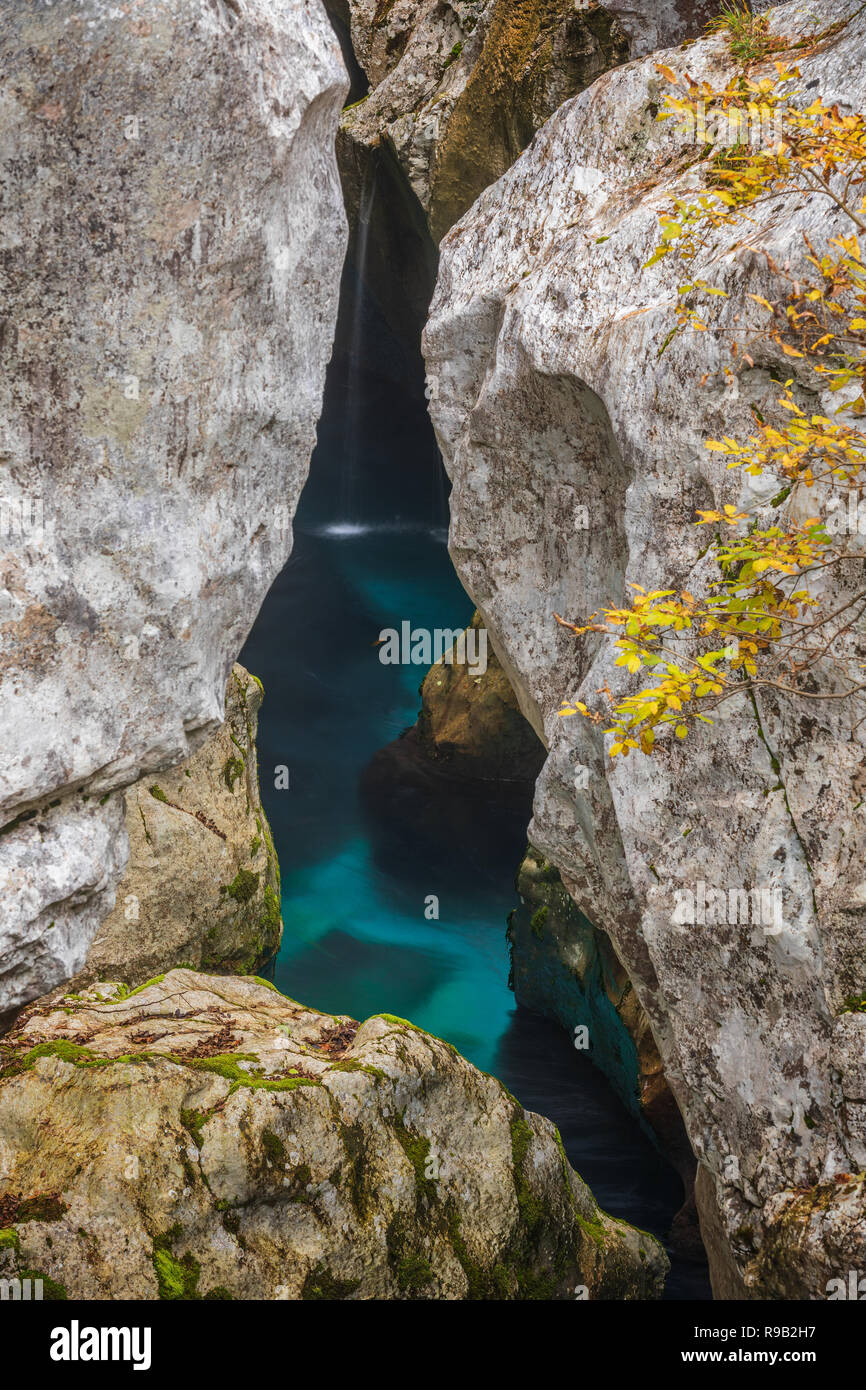 Fluss Soca Schlucht Velika Korita Stockfoto