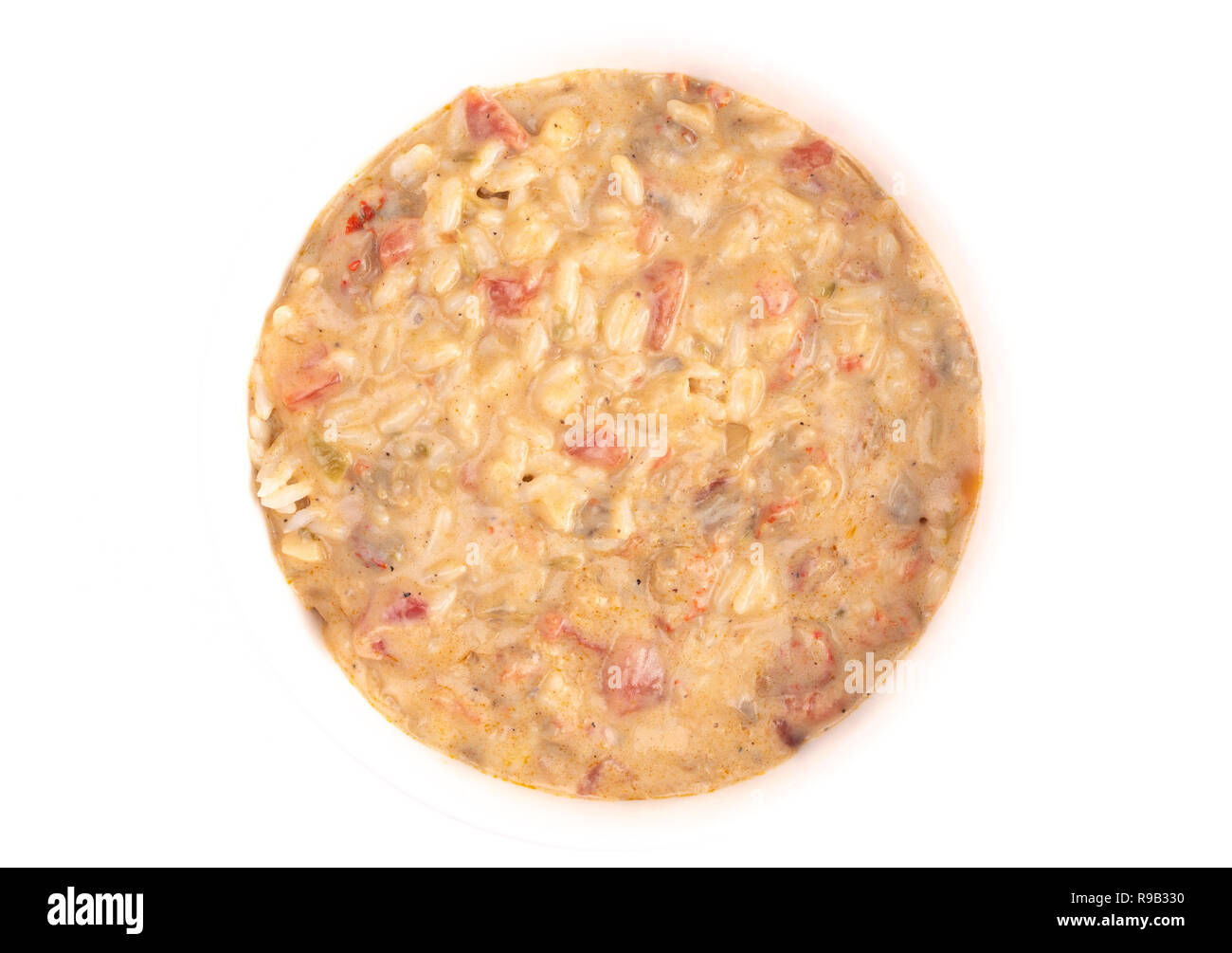 Eine Schüssel Crawfish Etouffee mit Reis Stockfoto