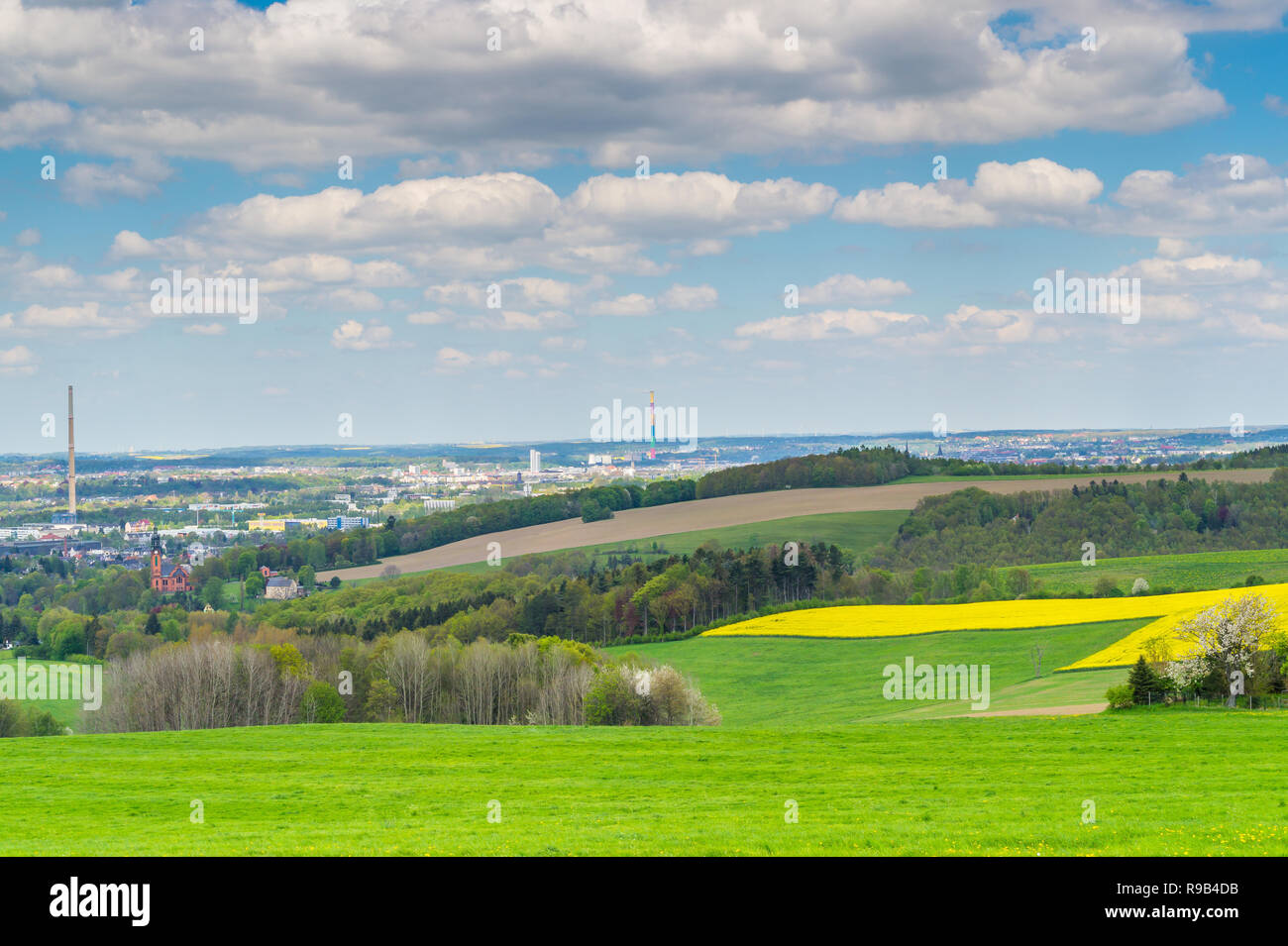 Blick in das Erzgebirge. Stockfoto