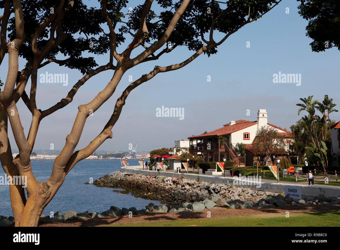 USA, Kalifornien, San Diego, Seaport Village Waterfront Shopping und Restaurant Komplex neben der Bucht von San Diego Stockfoto