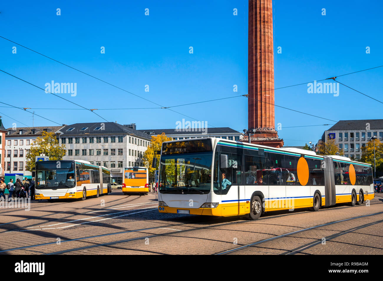 Darmstadt, Luisenplatz, Öffentliche Verkehrsmittel Stockfoto