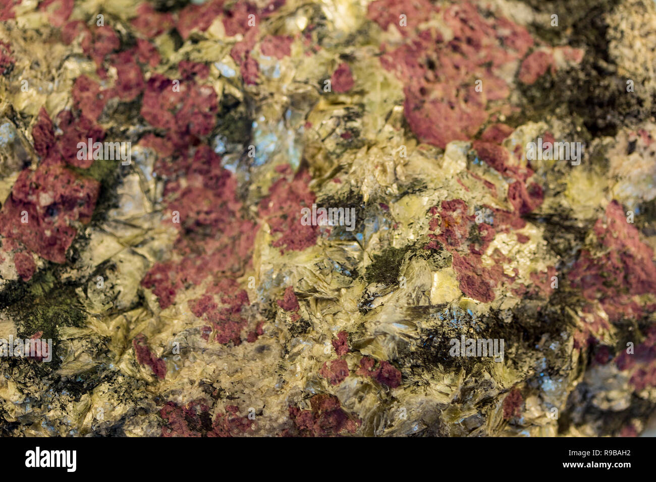 Closeup Detail des polylithionite mineralischen Probe Stockfoto