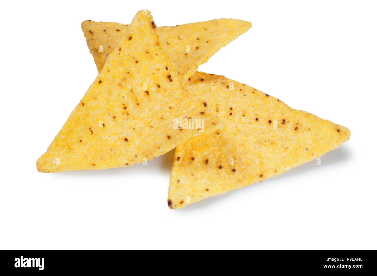 Studio geschossen von Tortilla Chips auf weißem Hintergrund - Johannes Gollop Stockfoto