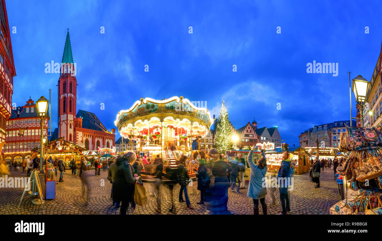 Weihnachtsmarkt, Frankfurt am Main, Deutschland Stockfoto