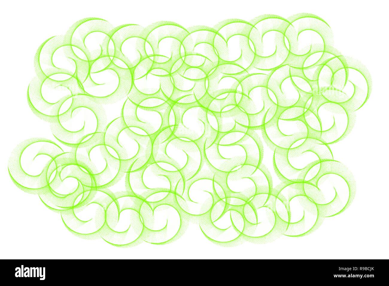 Helle grüne Hand gezeichnet Aquarell unregelmäßige Kette ring Hintergrund Muster Stockfoto