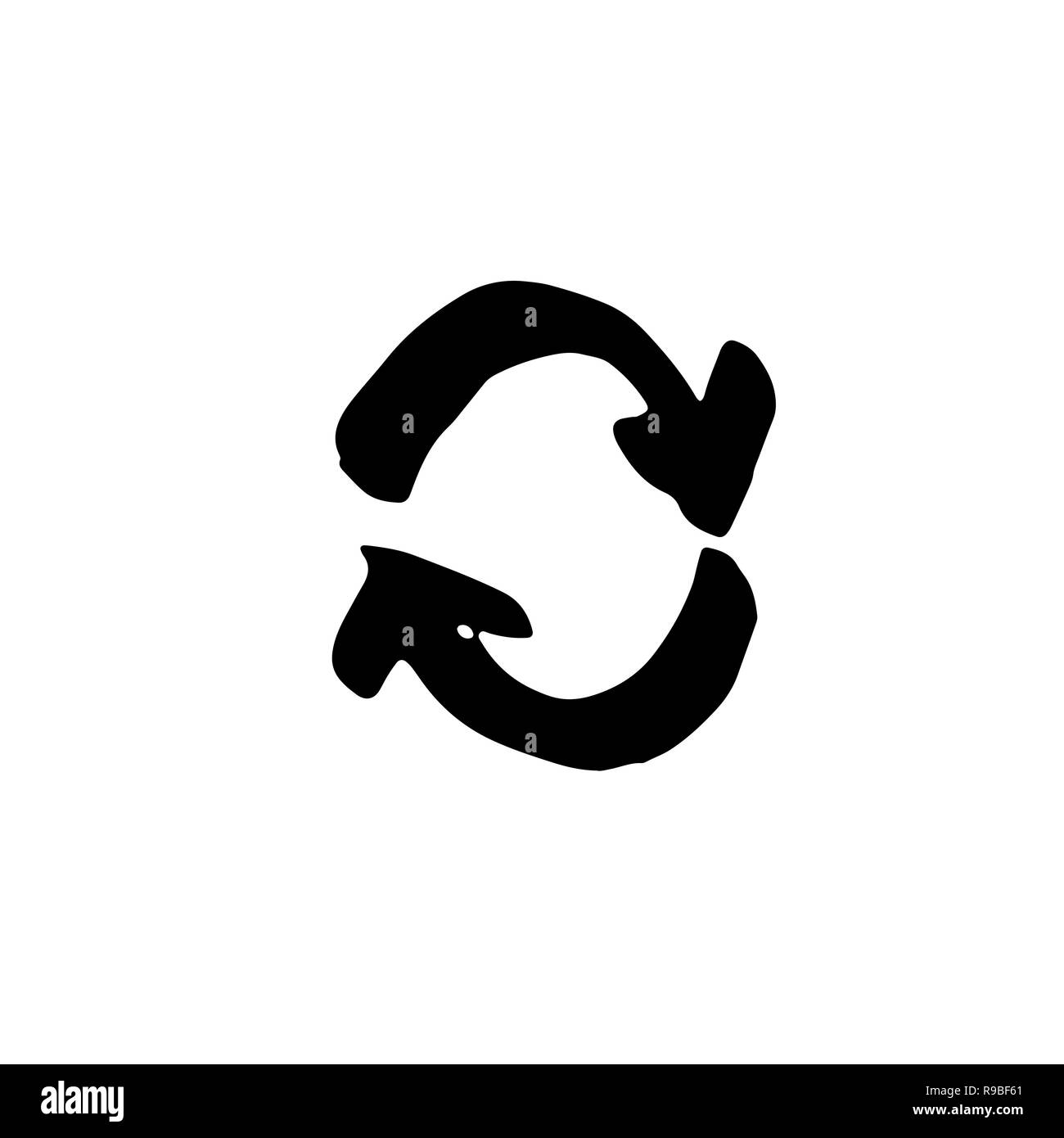 Grunge eco Recycling Symbole. Tinte Vector Illustration. Stock Vektor