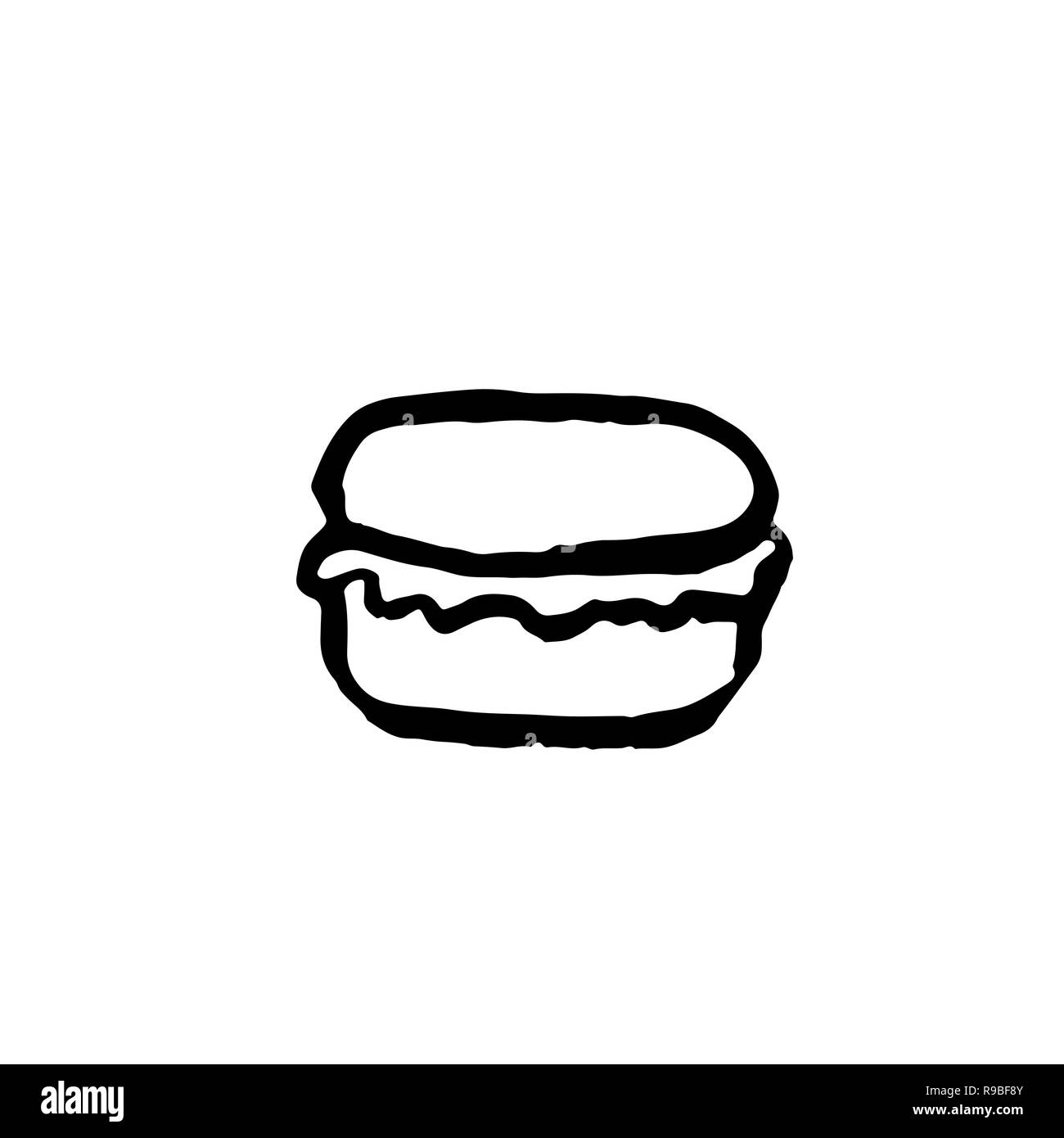 Fast food grunge Tinte Symbol. Bürste Hand gezeichnet Aquarell Burger. Vector Illustration. Stock Vektor