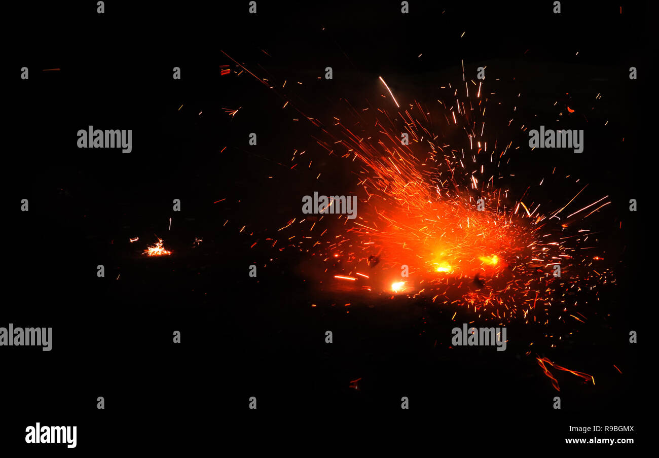 Diwali Fest Feier Feuerwerk Stockfoto