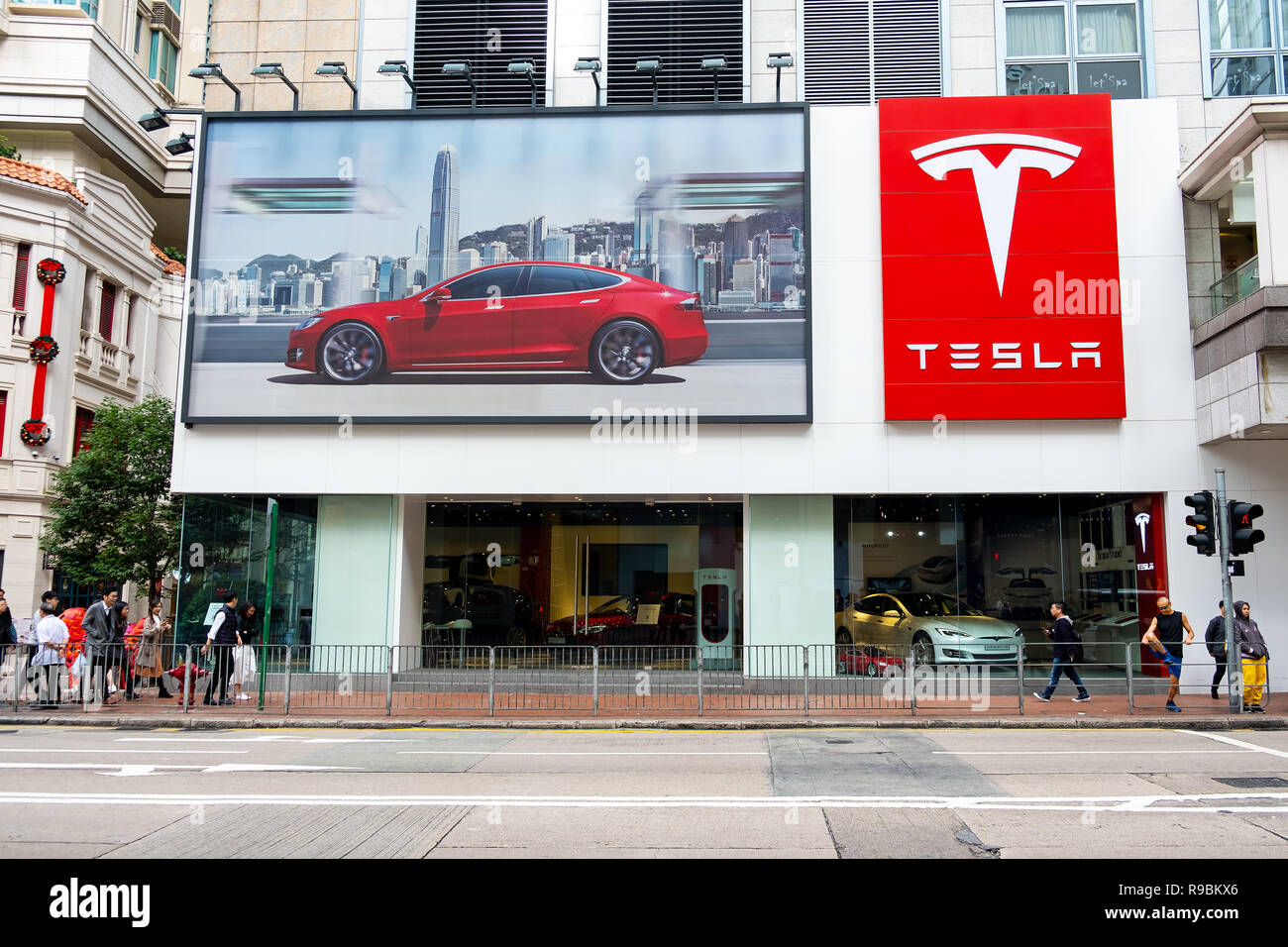 American Electric Company auto Tesla Motors offiziellen Store Showroom in Hong Kong Stockfoto