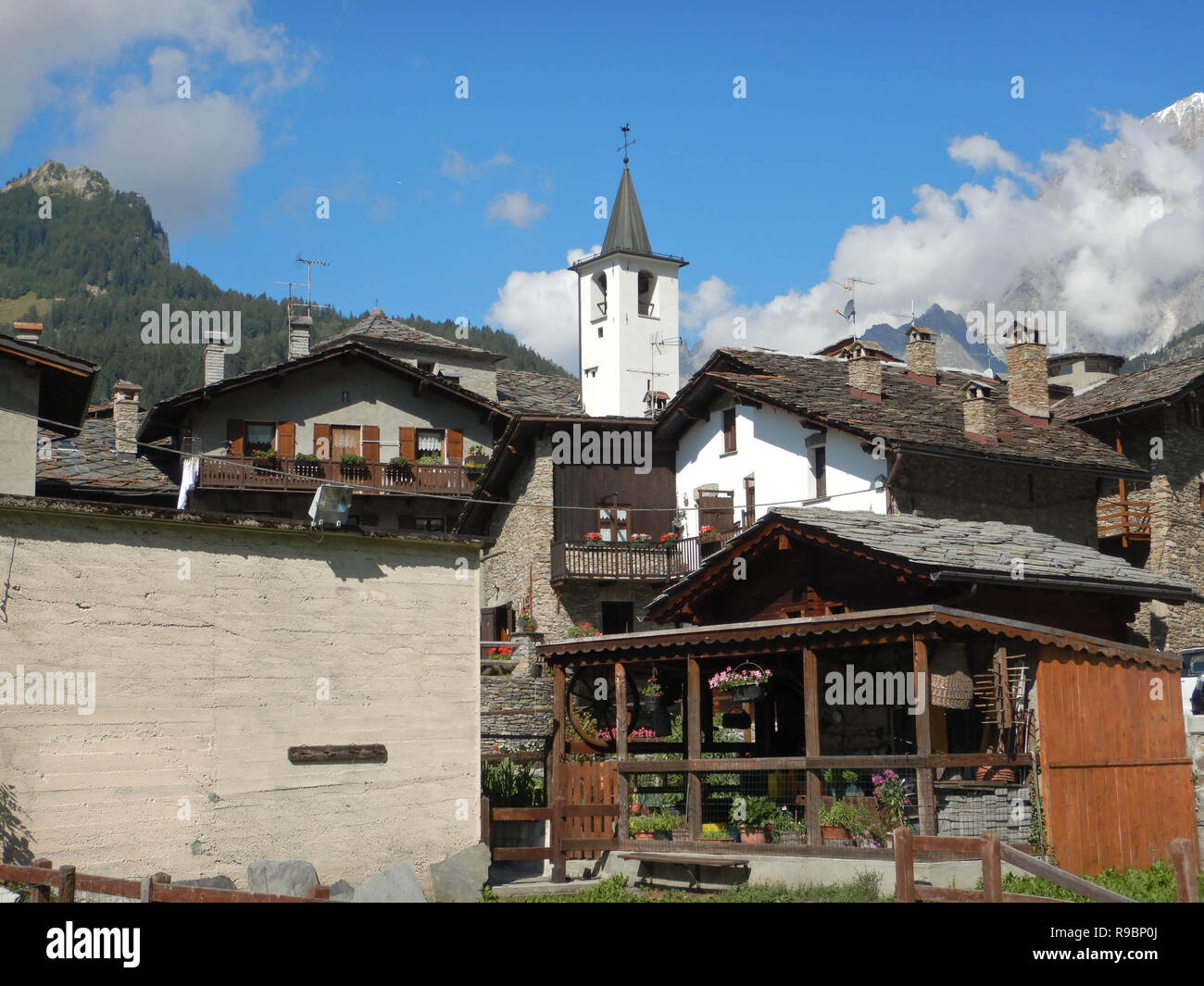 Verrand-Pré Saint Didier. Aostatal - Italien Stockfoto