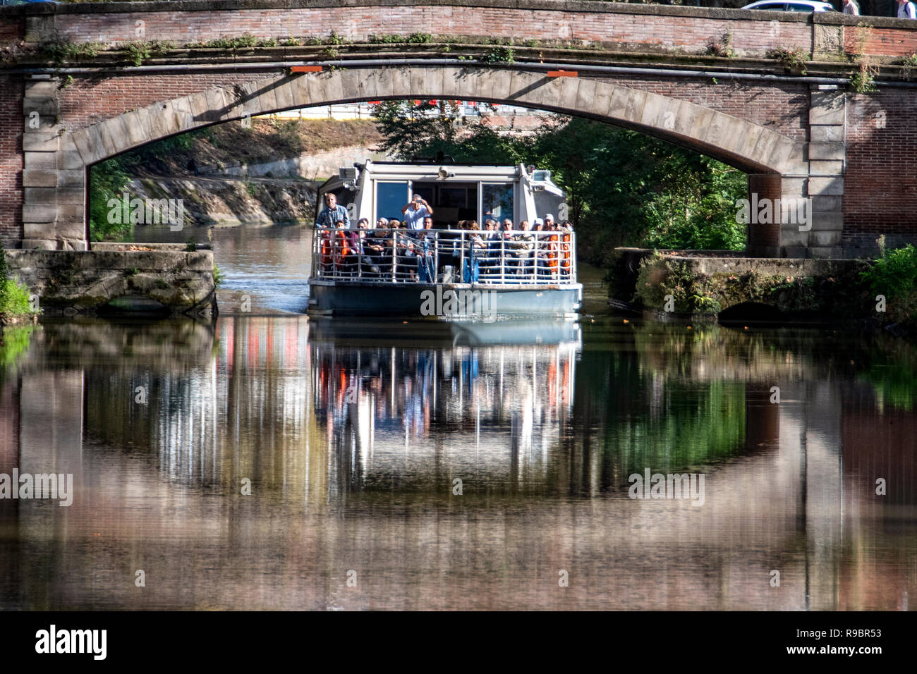 Frankreich. Haute-Garonne (31), Toulouse. Hausboote auf dem Canal du Midi Stockfoto