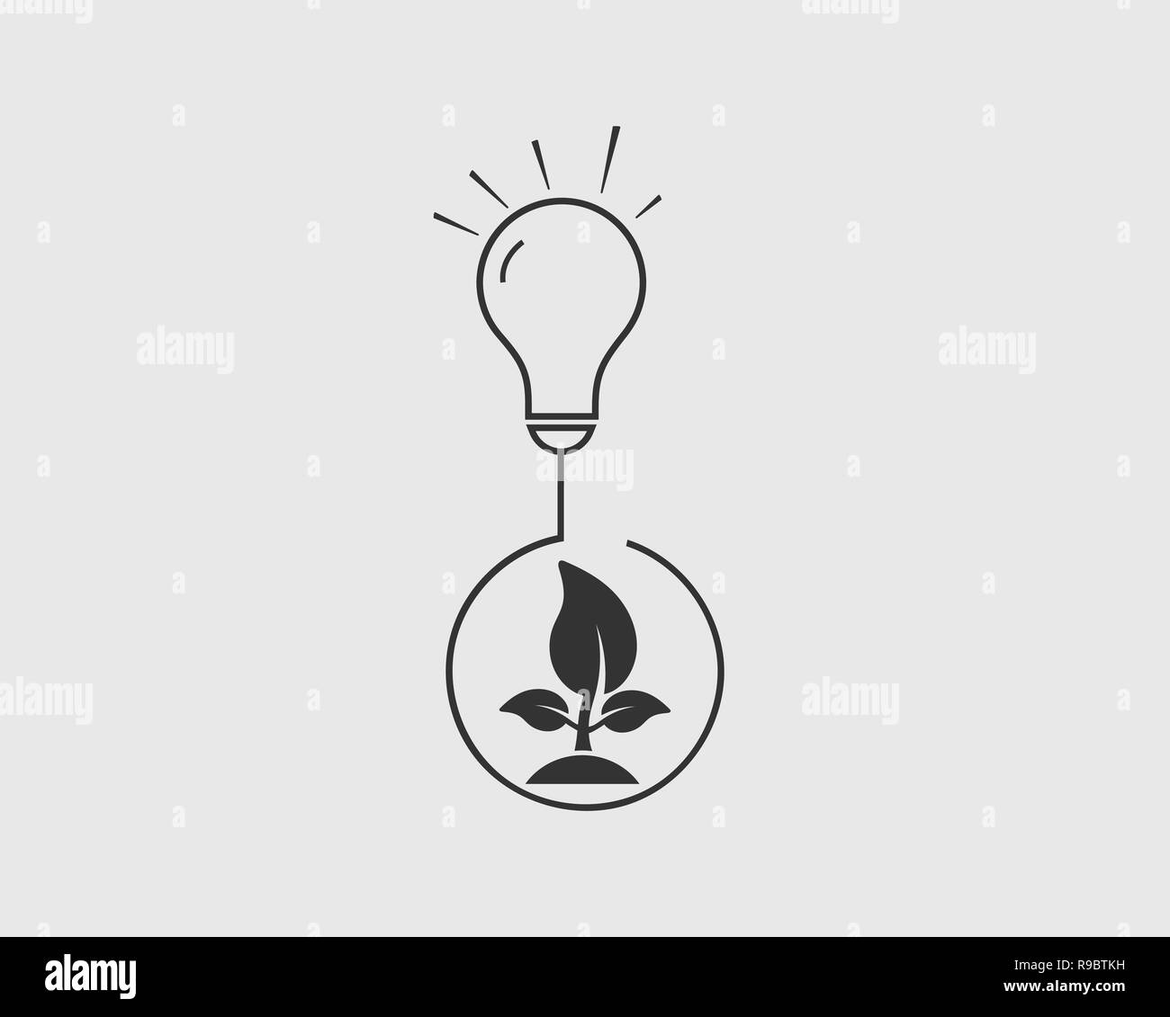 Green eco Energie Symbol. Glühbirne mit der Symbol. Stock Vektor